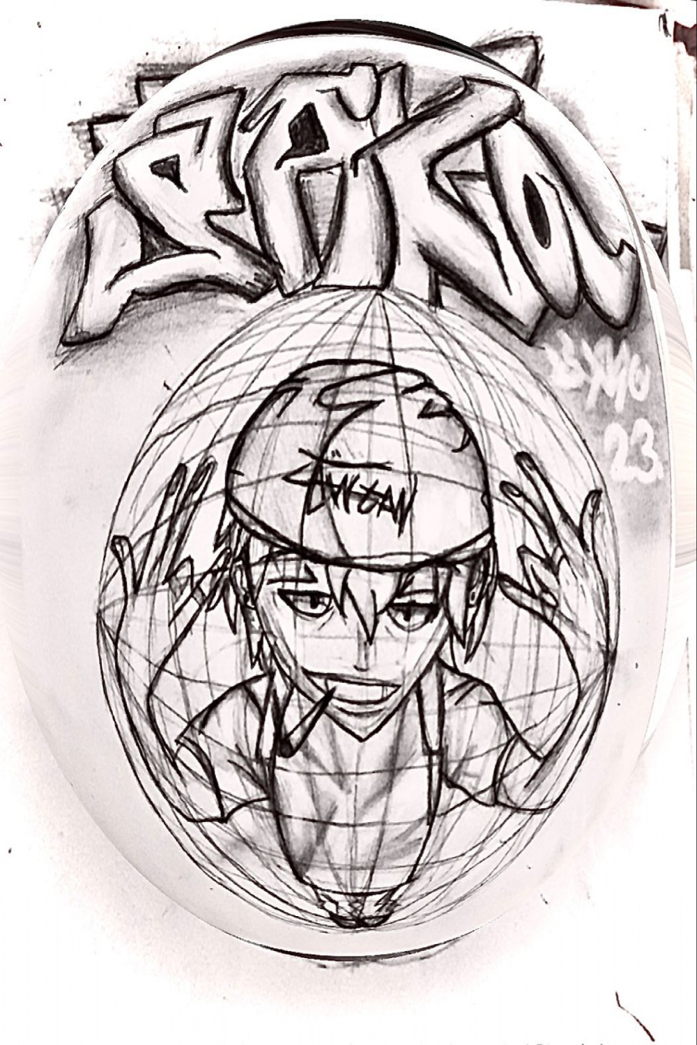 fish eye perspective yk sketch drawing  Graffiti drawing