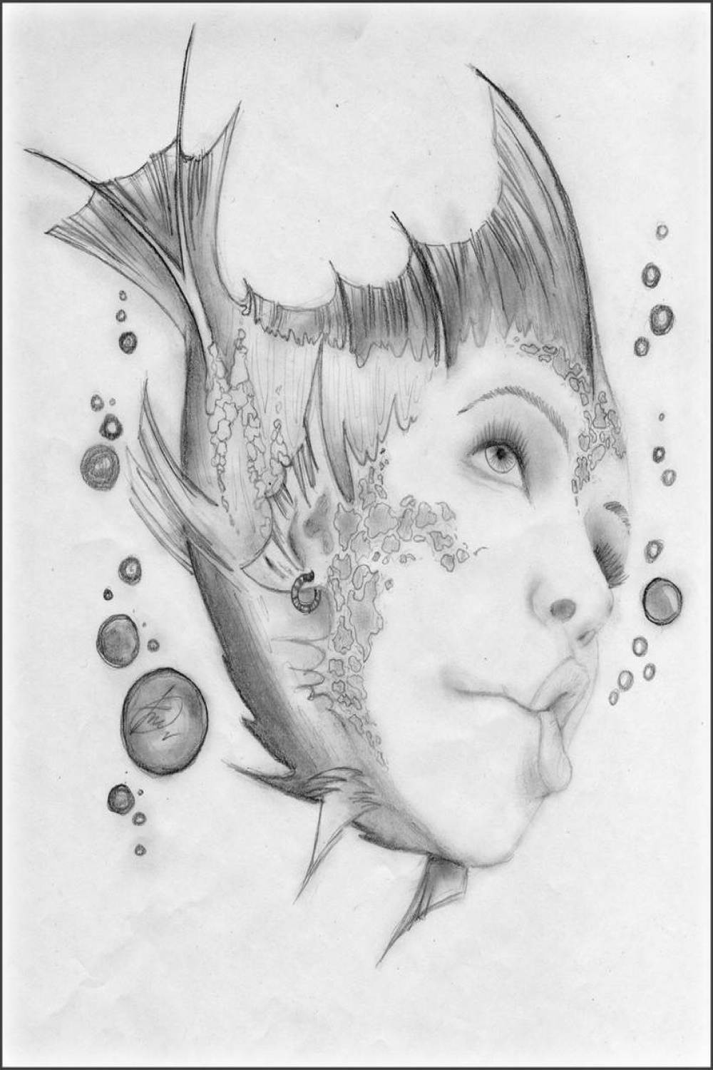 Fish with a human face by Nastasee-nya on DeviantArt