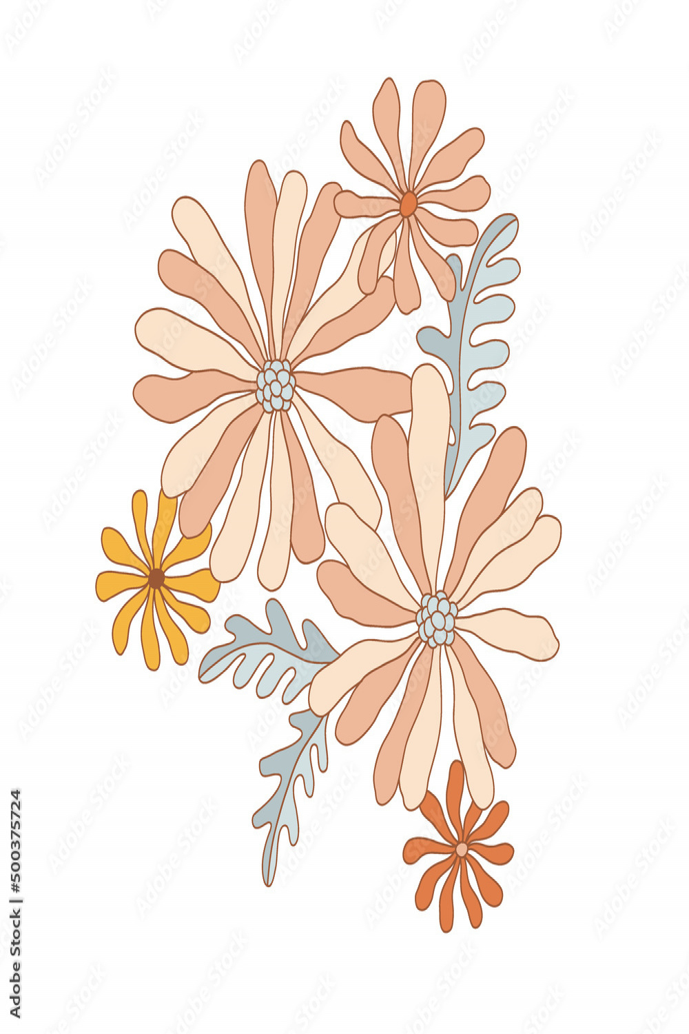Flower arrangement Retro s s Groovy Hippie Flower Power vibes