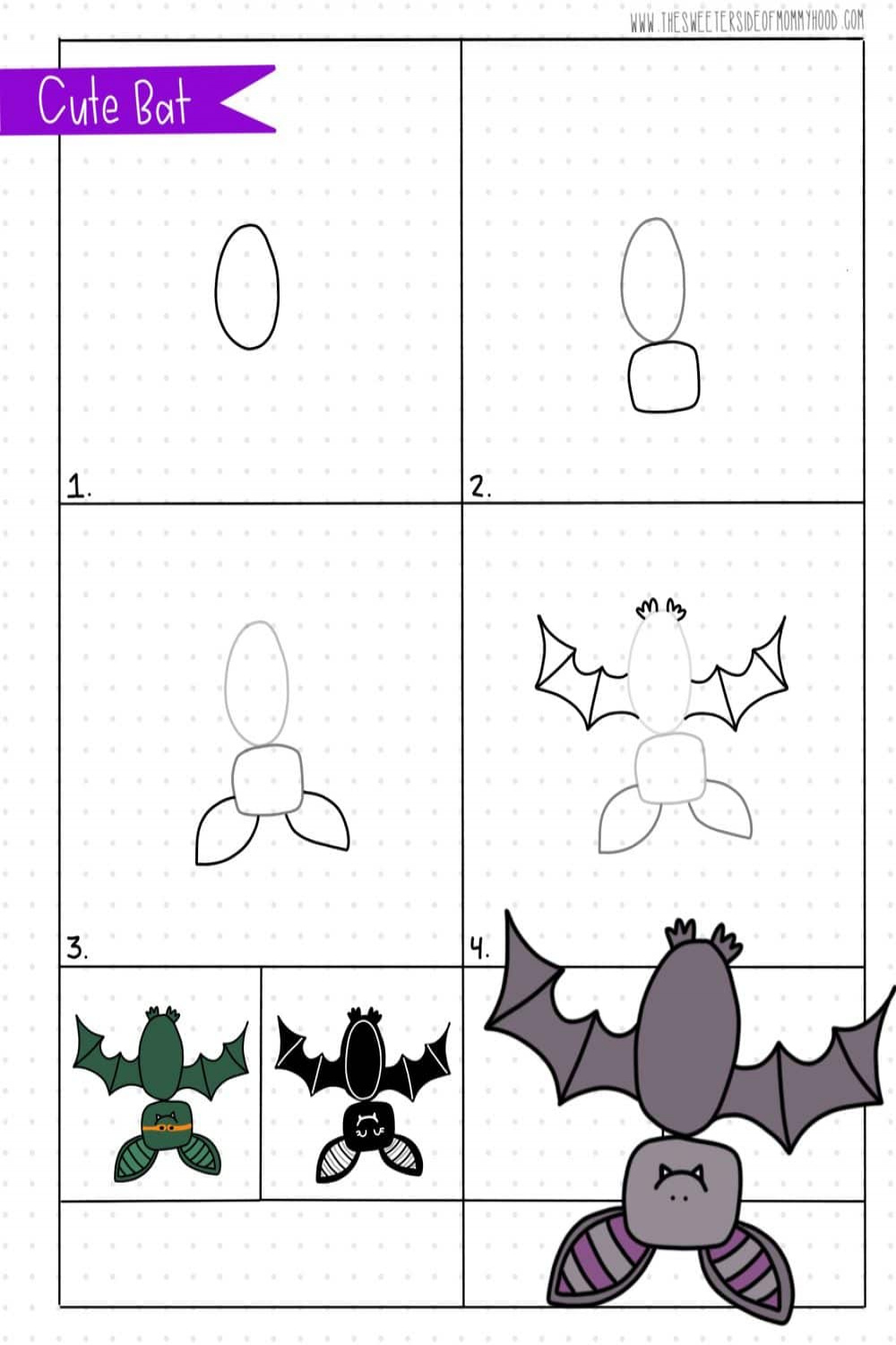Free Halloween Directed Draw Bat Bonus Page - The Sweeter Side of