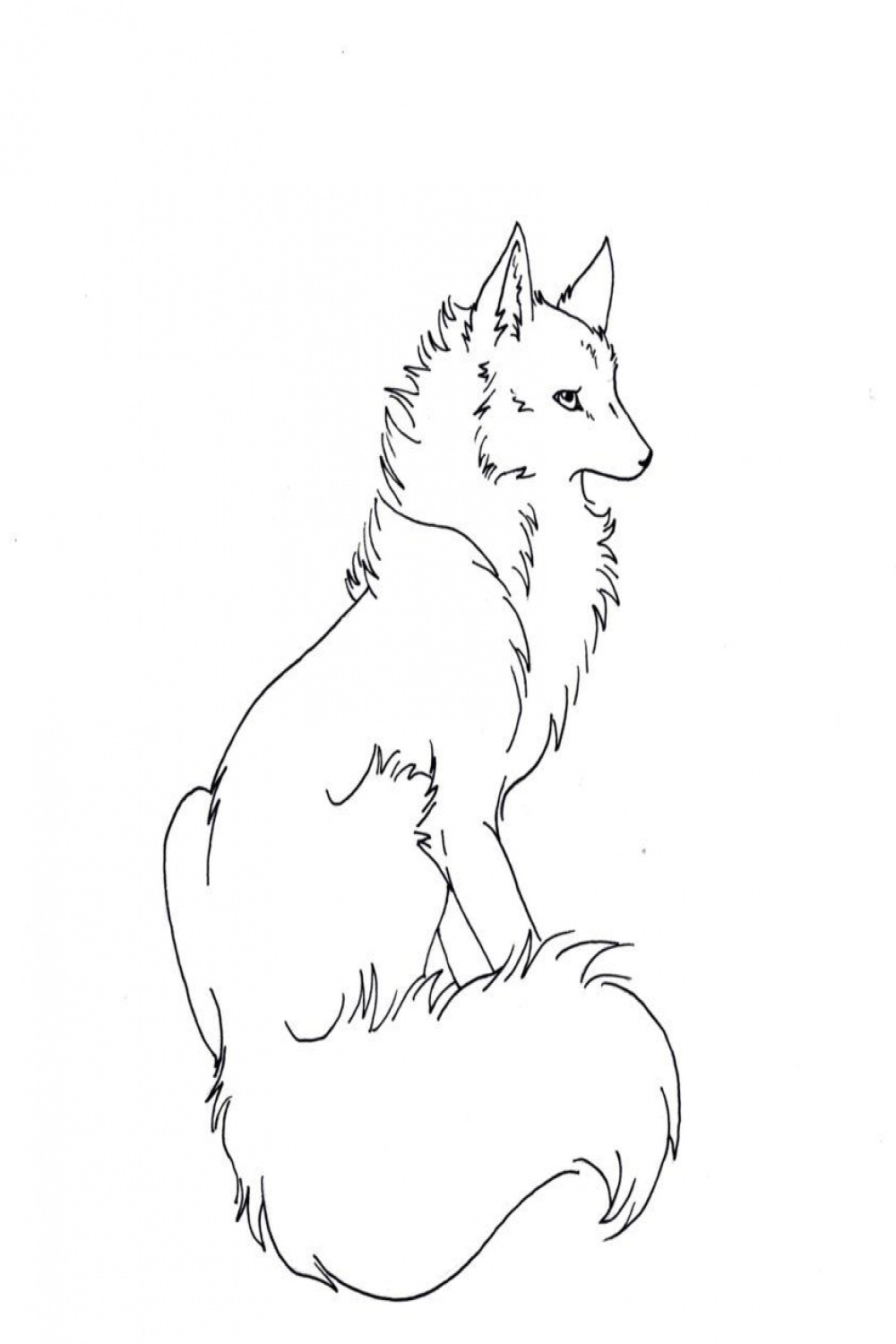Free Wolf::fox Lineart  Anime wolf drawing, Wolf base, Unicorn