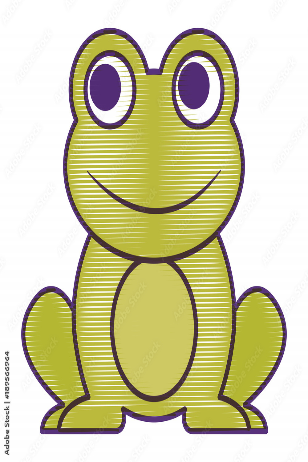 frog cute animal sitting cartoon vector illustration drawing