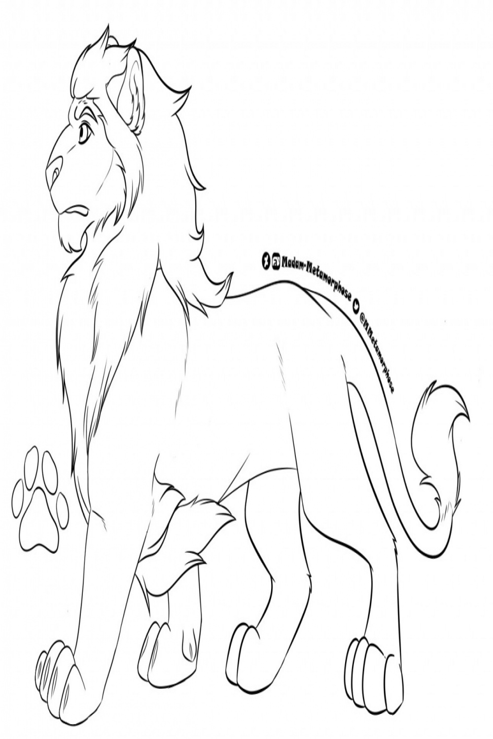FU Lion Base - Lineart by Madam-Metamorphose -- Fur Affinity [dot