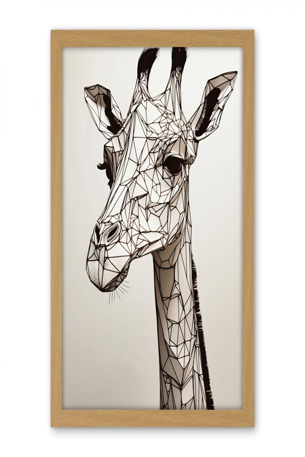 Giraffe Head Polygon Line Drawing Illustration Artwork Framed Wall Art  Print X Inch