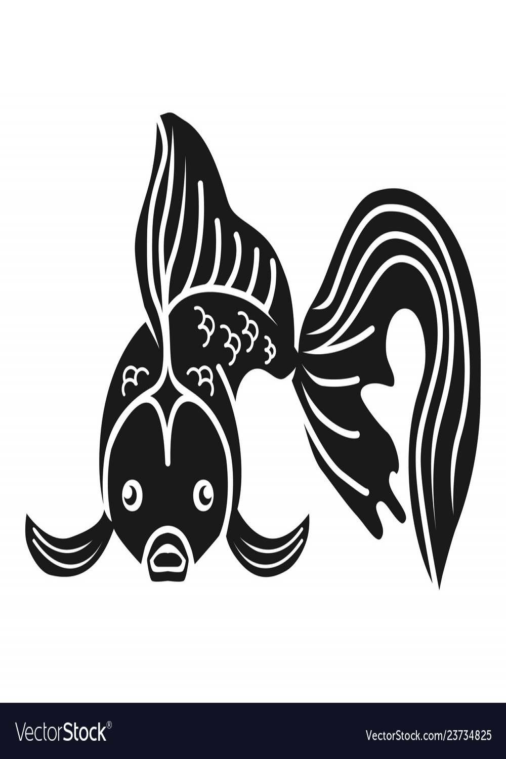 Goldfish front view icon simple style Royalty Free Vector