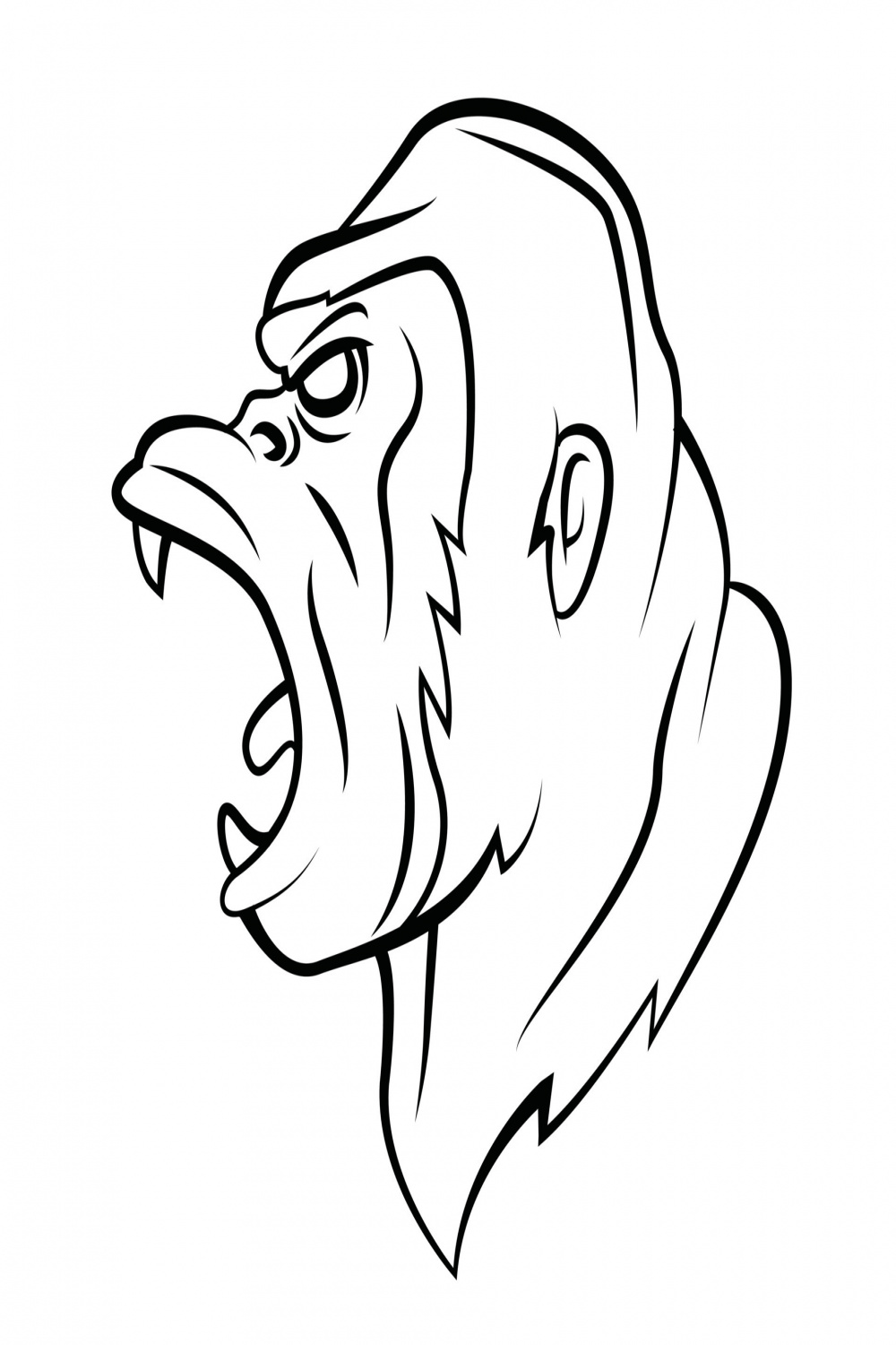 Gorilla Angry Side View Illustration  Vector Art at Vecteezy