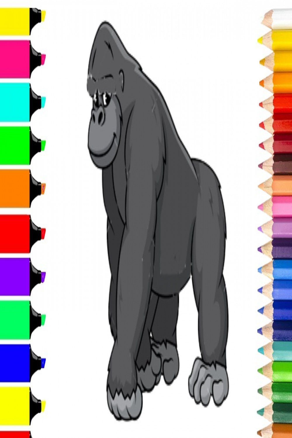 Gorilla drawing for kids  Gorilla Coloring Pages Animal Colouring Pages