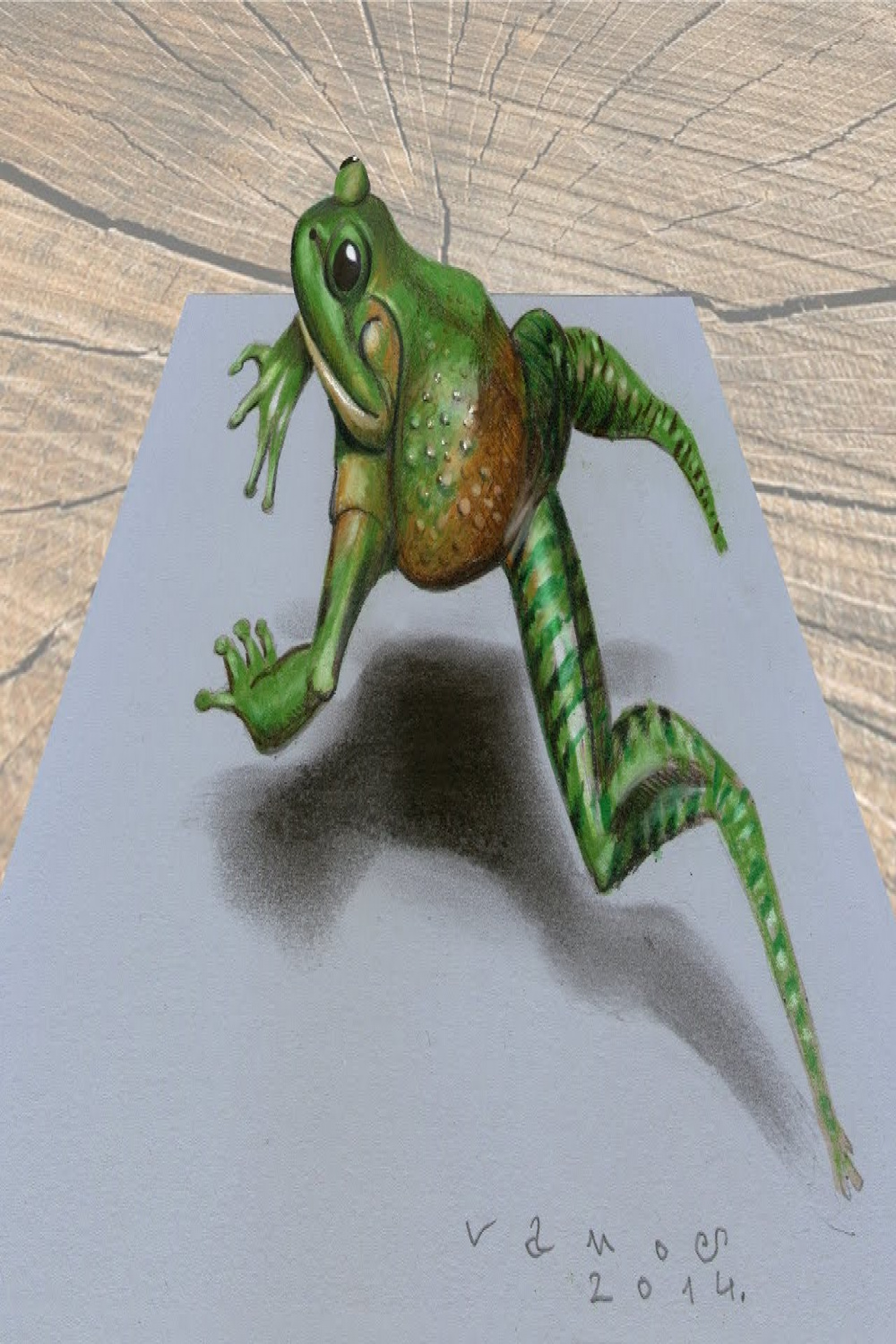 GREEN FROG ✅ - How to Draw Jumping Frog Illusion - D Anamorphosis