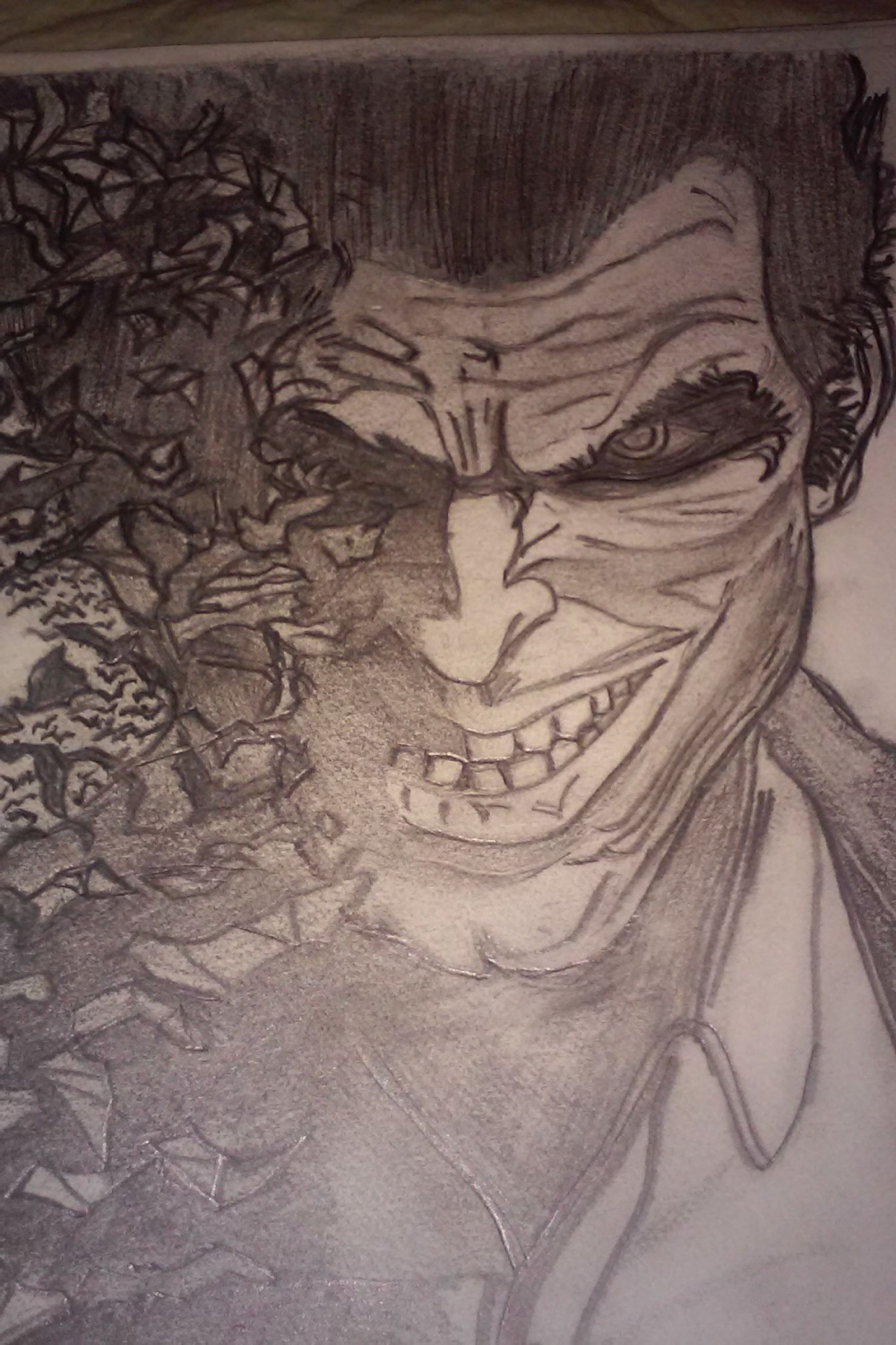 half bats half joker  Sketches, Male sketch, Joker