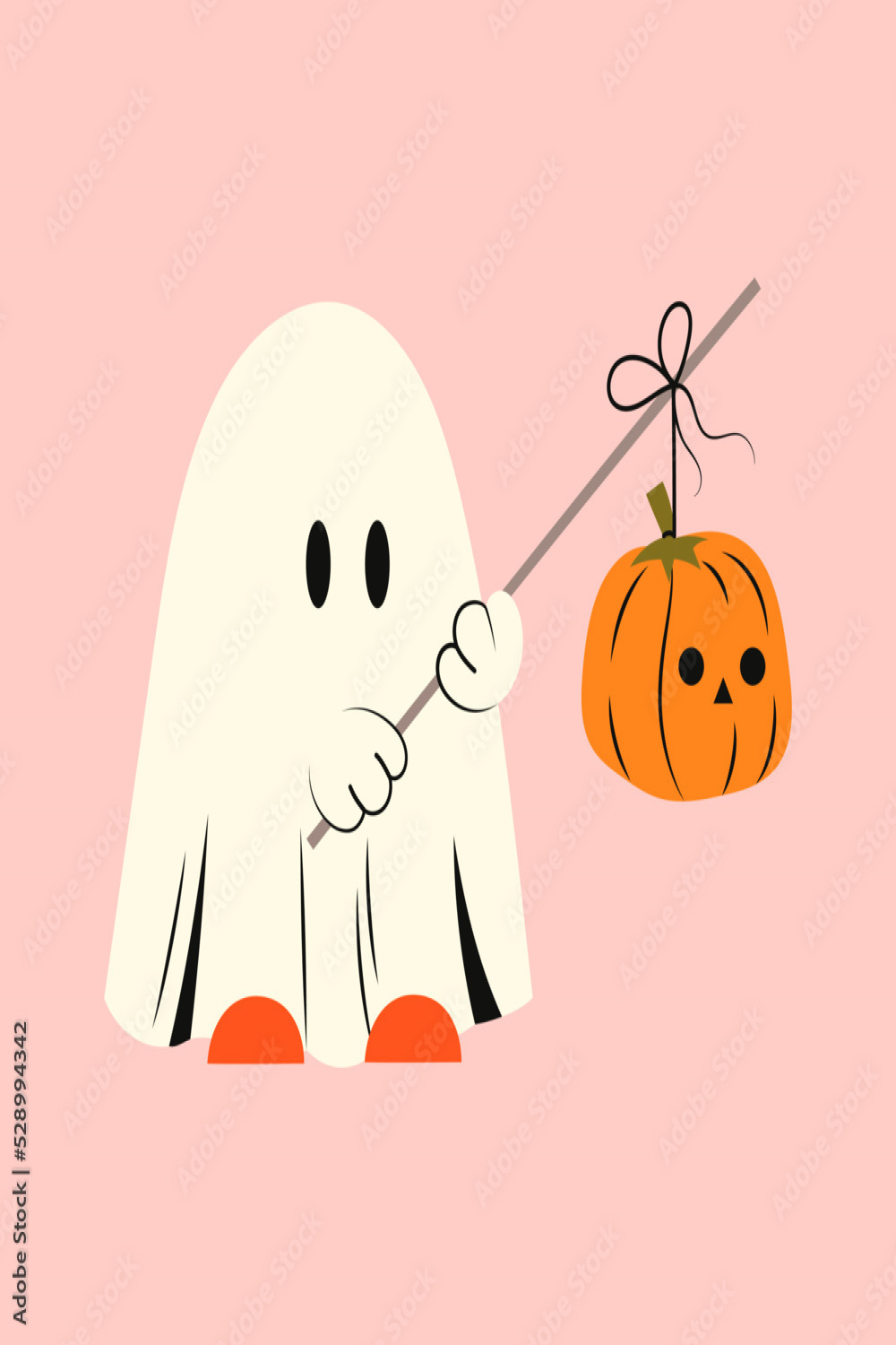 Halloween ghost with pumpkin