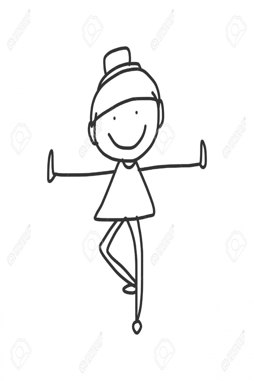 Hand Drawing Cartoon Happy People Yoga Royalty Free SVG, Cliparts