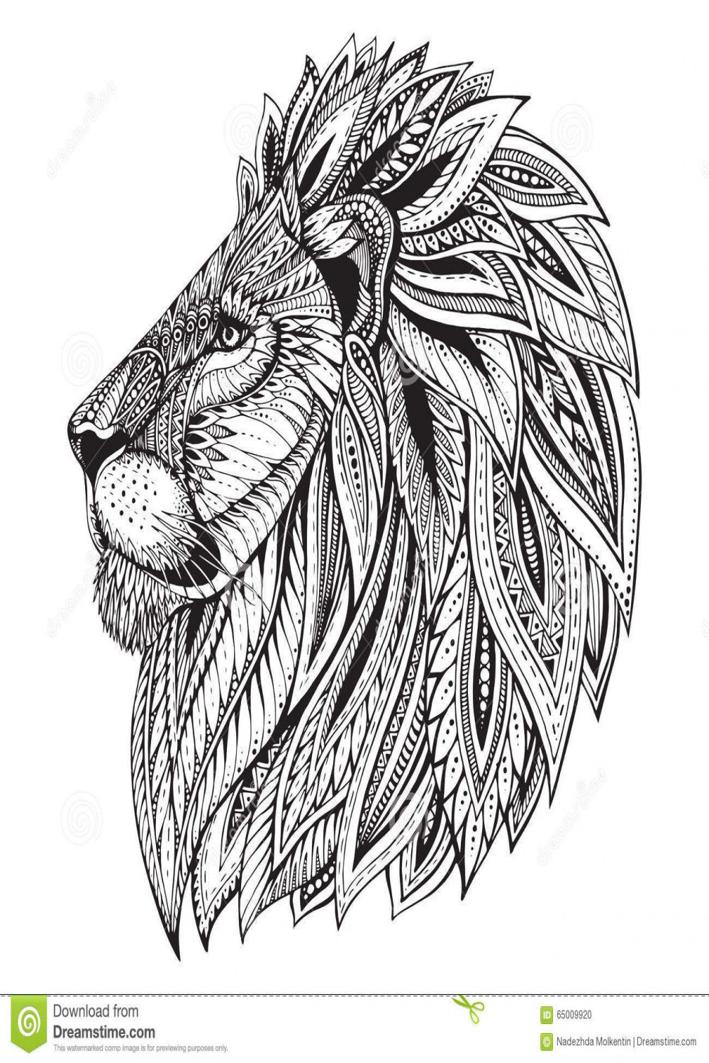 Hand Drawn Abstract Lion Stock Photos, Images, & Pictures -