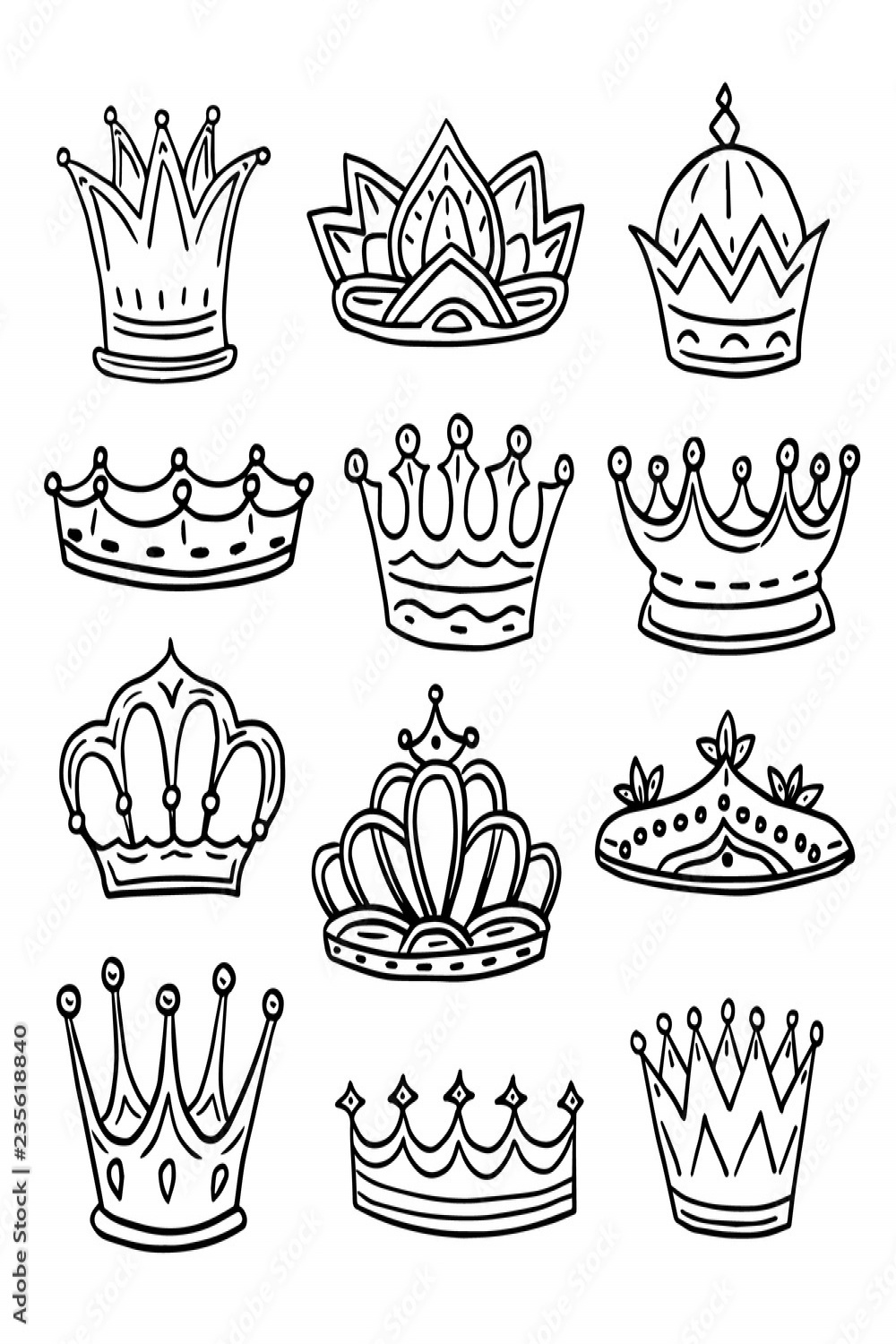 Hand drawn crowns