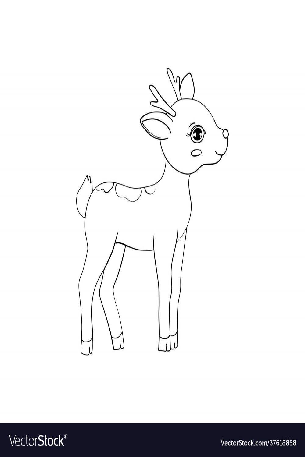 Hand-drawn sketch an isolated little deer Vector Image