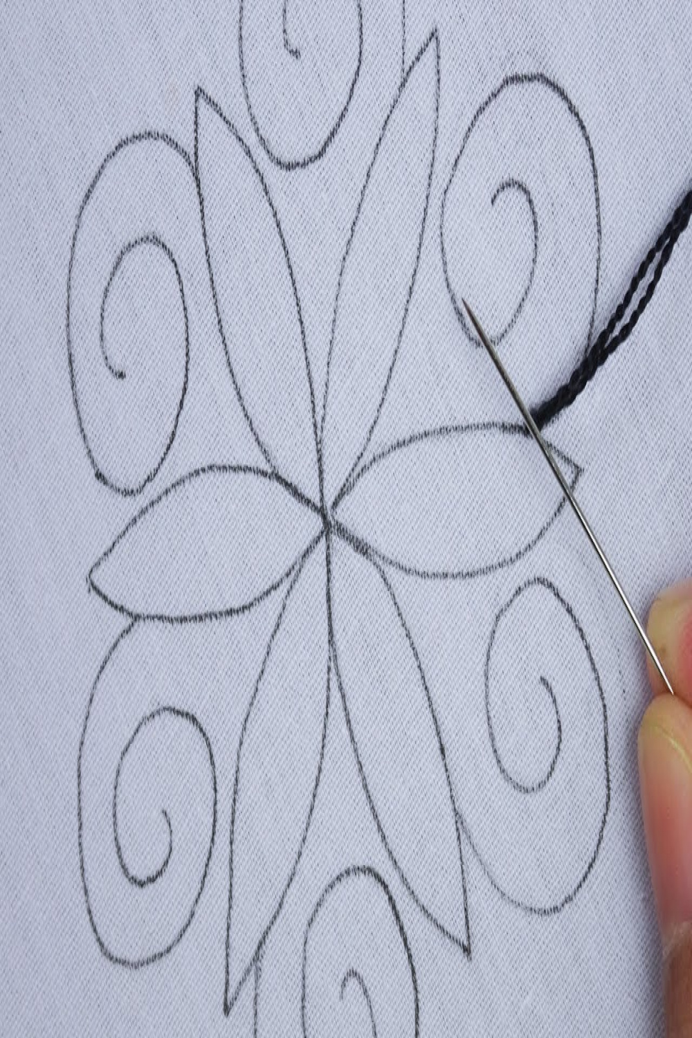 Hand embroidery running stitch design  classical hand embroidery work