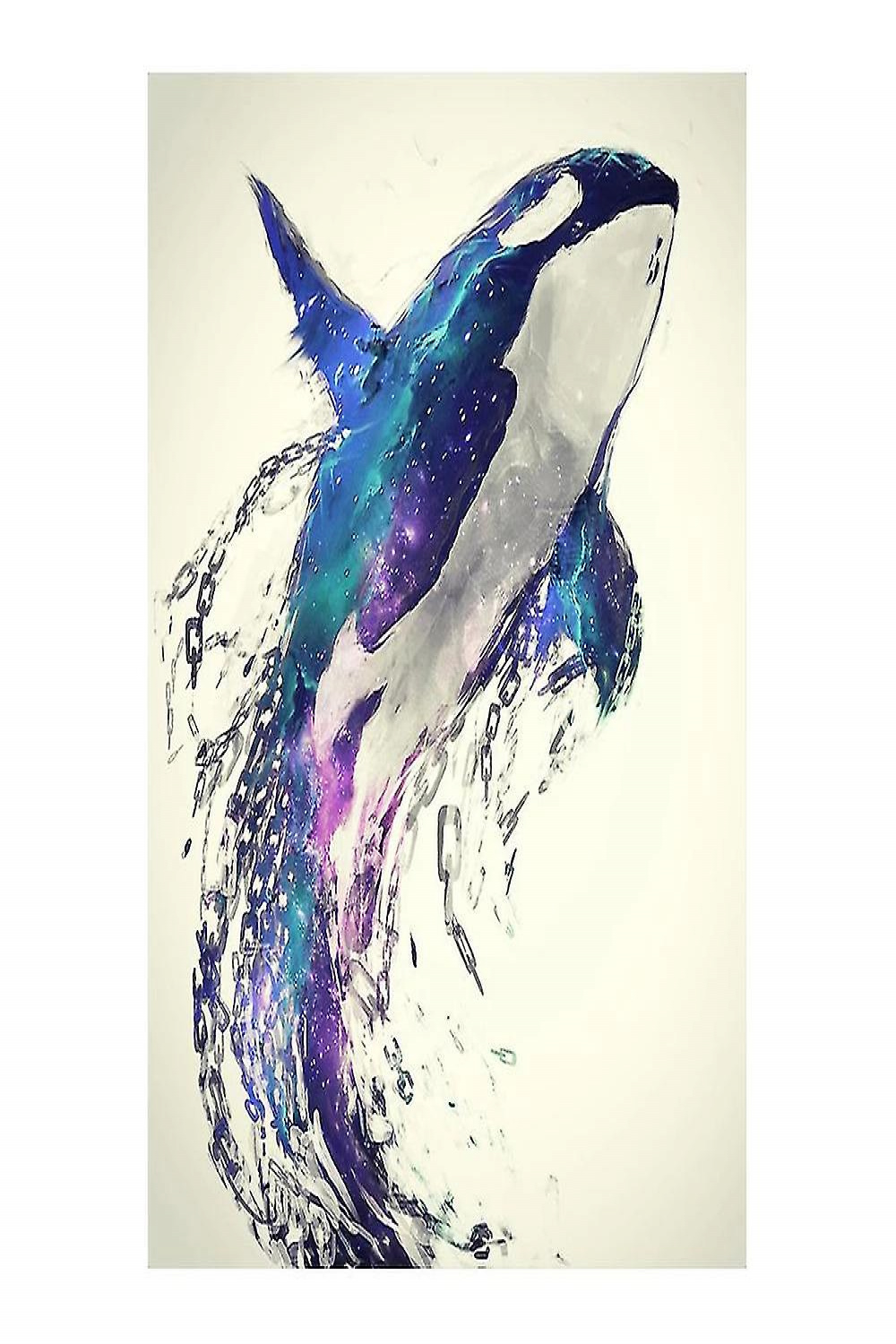 Hand Painted Blue Whale Diamond Painting, Circular Mosaic, d Embroidery,  Cross Stitch, Animal Pattern