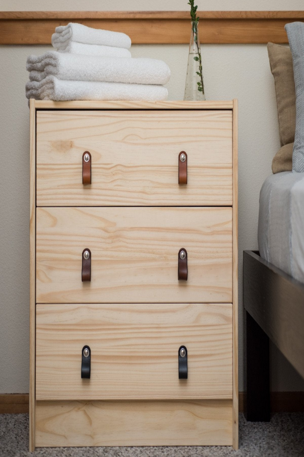 Handcrafted Leather Drawer Pull "The Hawthorne" Small Loop - Walnut