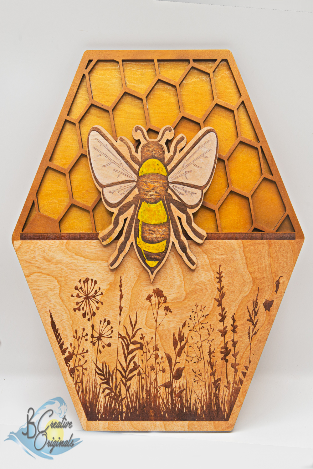 Handmade Honey Bee Decor, Bee Flower Decor, Bee Wall Art