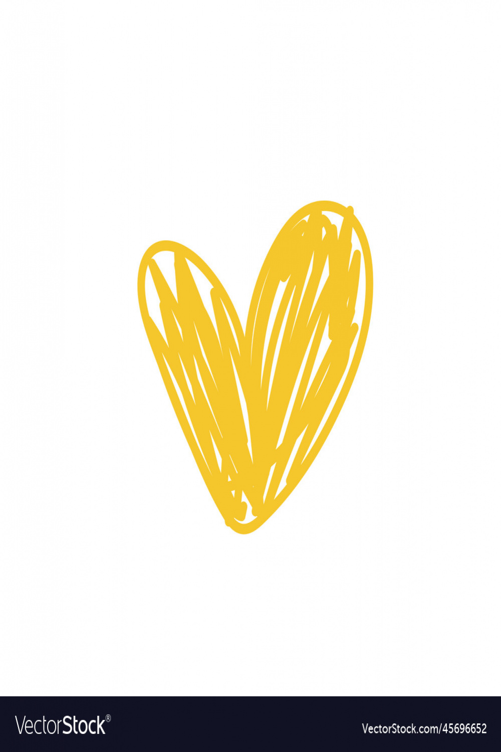 Heart sketch pencil drawing yellow romantic pen Vector Image