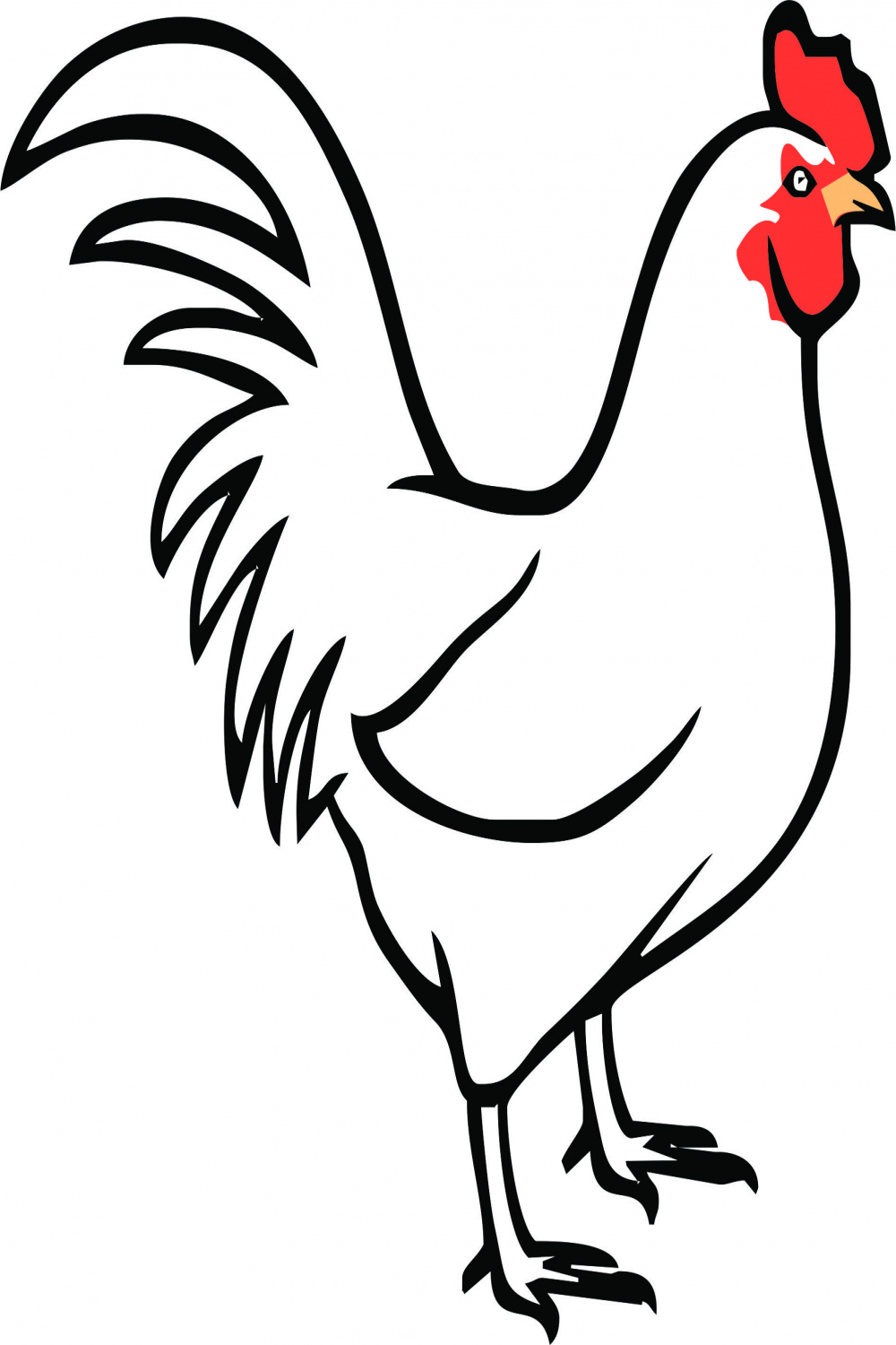 Hen Line Drawing Colouring page Clip art - Worksheet  Drawings