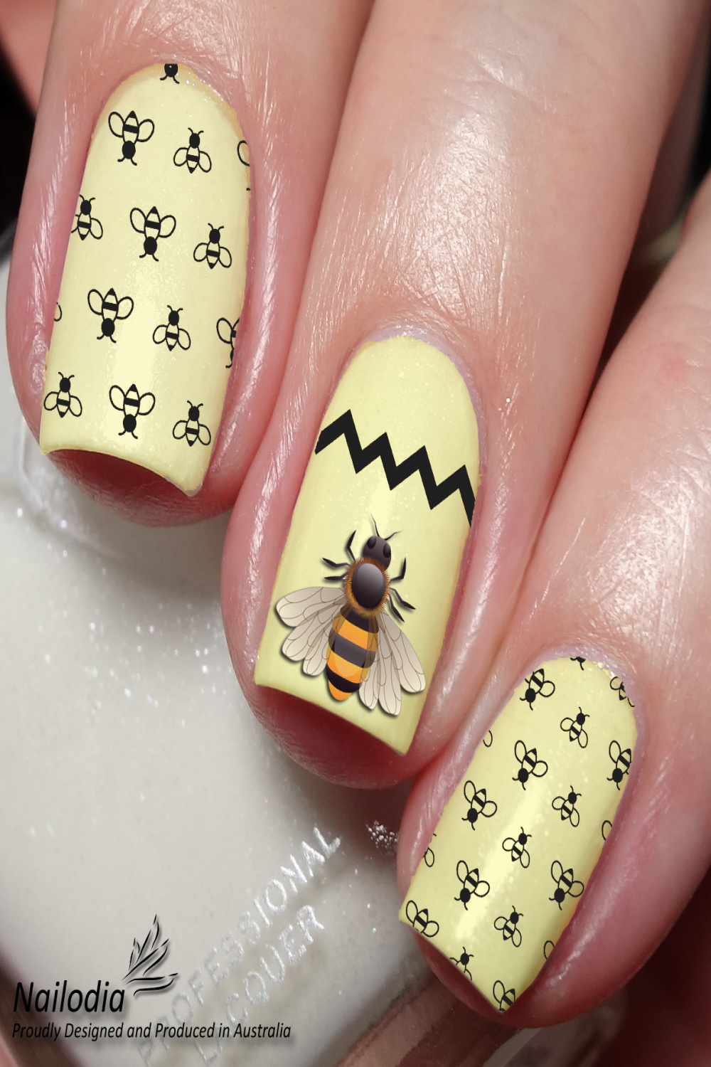 Honey Bee Lovers Nail Art Decal Sticker - Nailodia