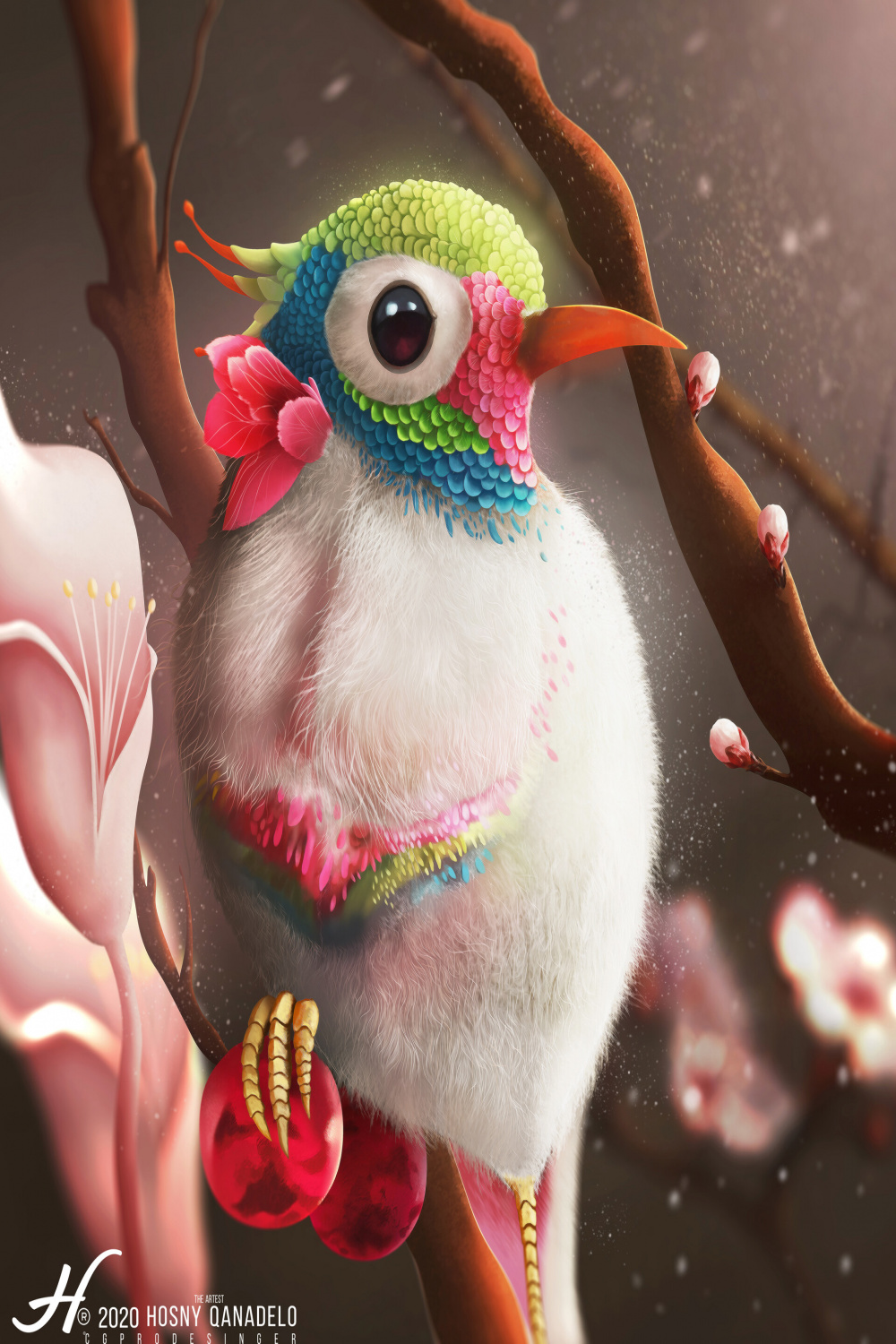 Hosney Qanadelo - COLOR BIRDS-DIGITAL DRAWING