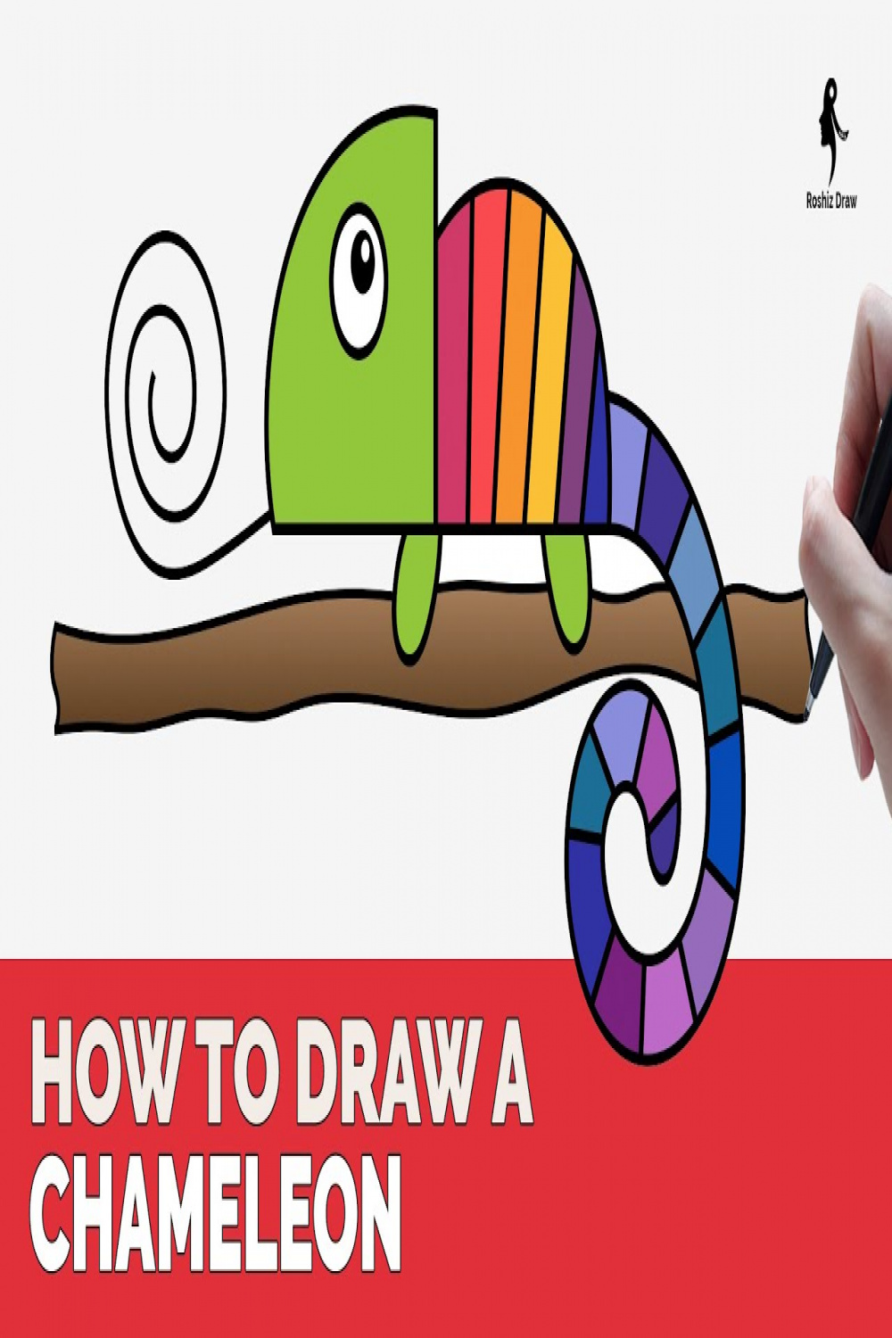 HOW TO DRAW A CHAMELEON EASY