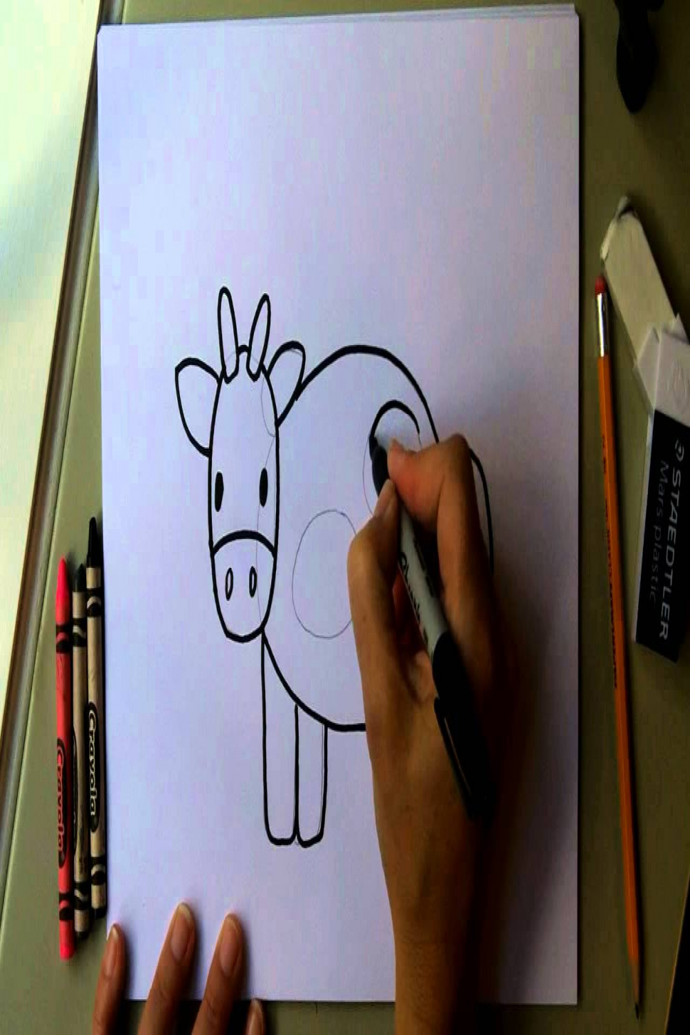 How to Draw a Cow - Easy Drawing Tutorial! Fun for kids! moo!!