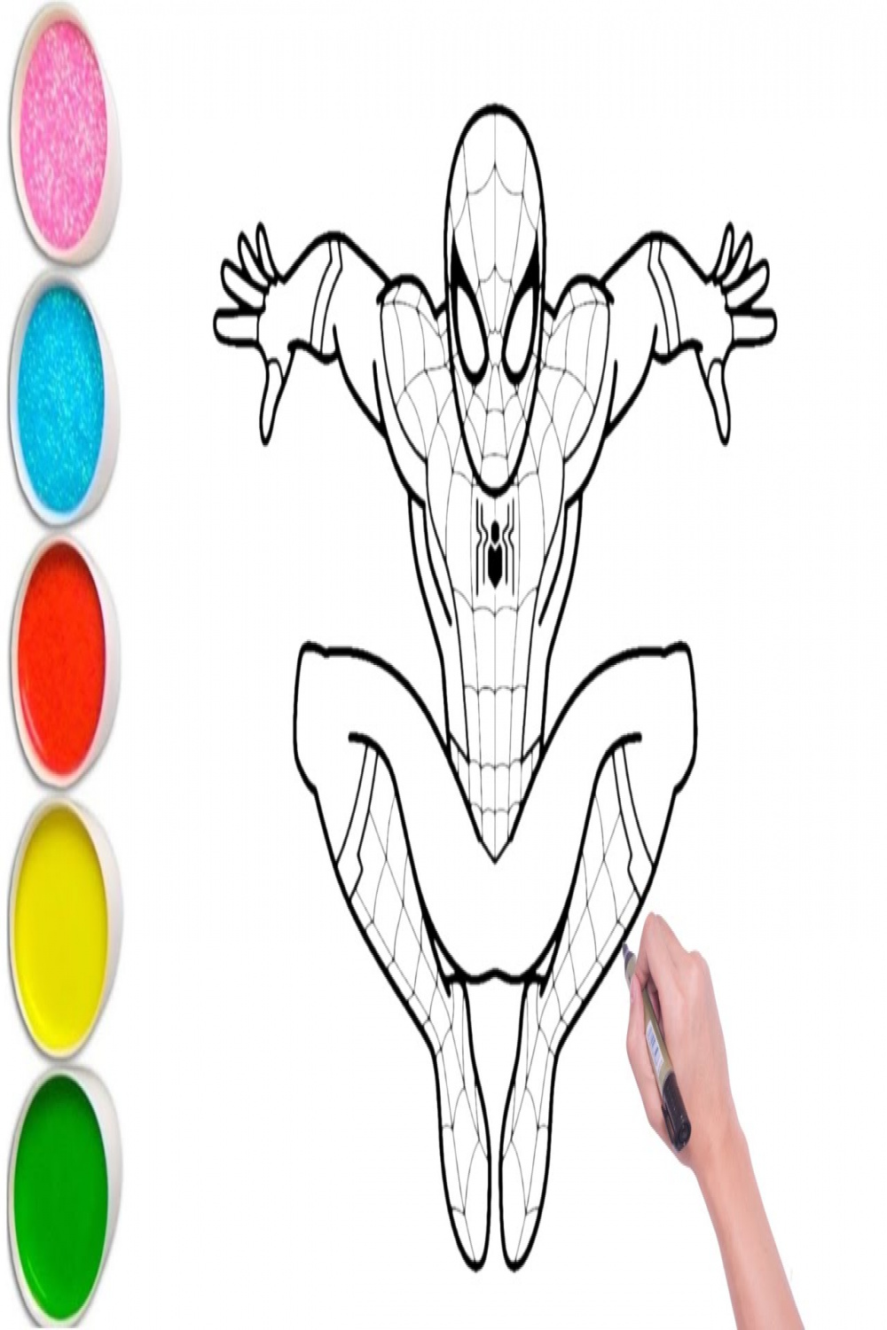 How to draw a cute spiderman easy step by step drawing  Spiderman drawing  for kids and toddlers