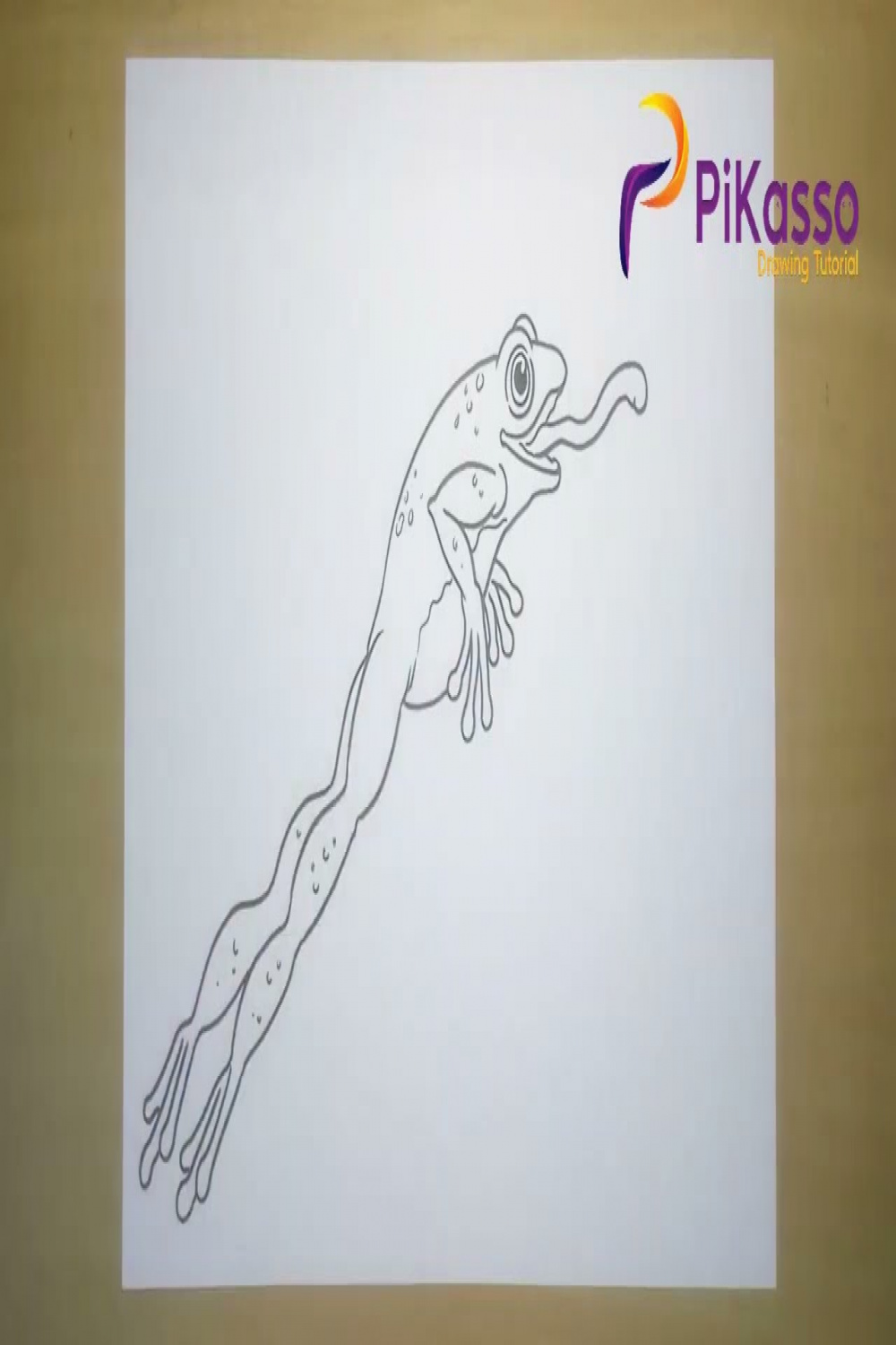 How to Draw a Frog jumping try to catch Insect
