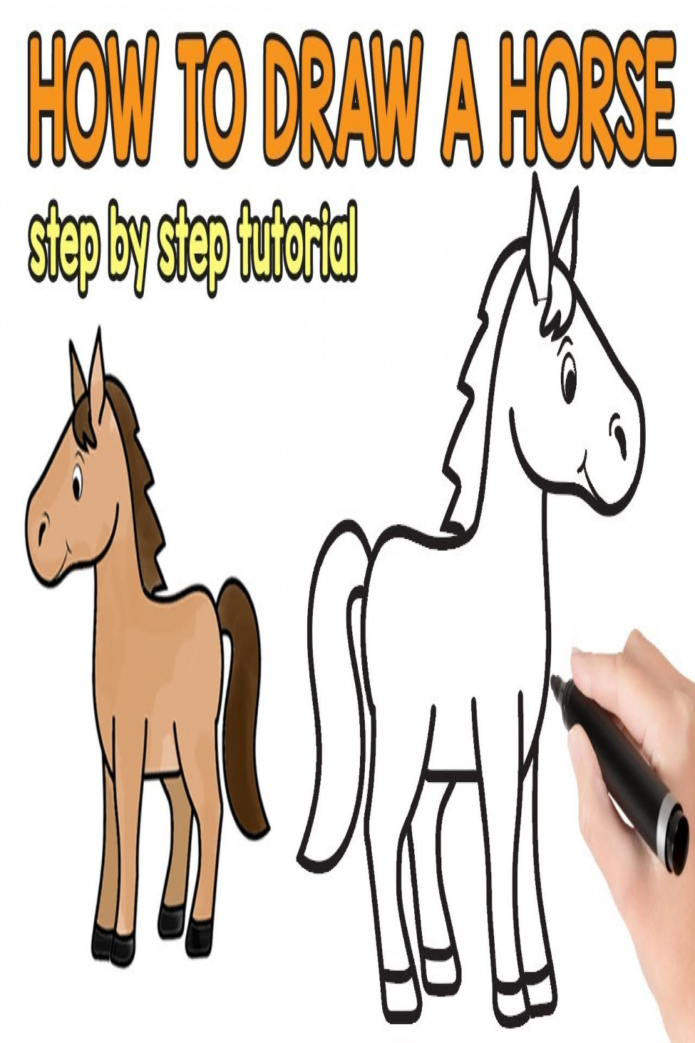 How to Draw a Horse - simple drawing tutorial