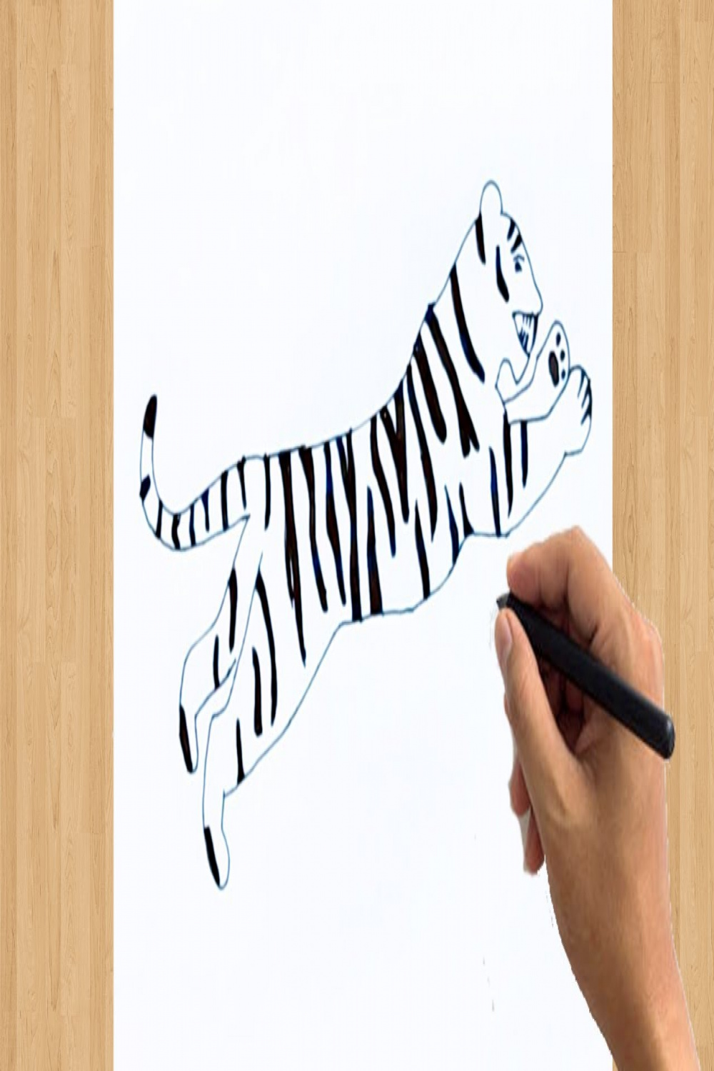 How to Draw a Jumping Tiger EASY