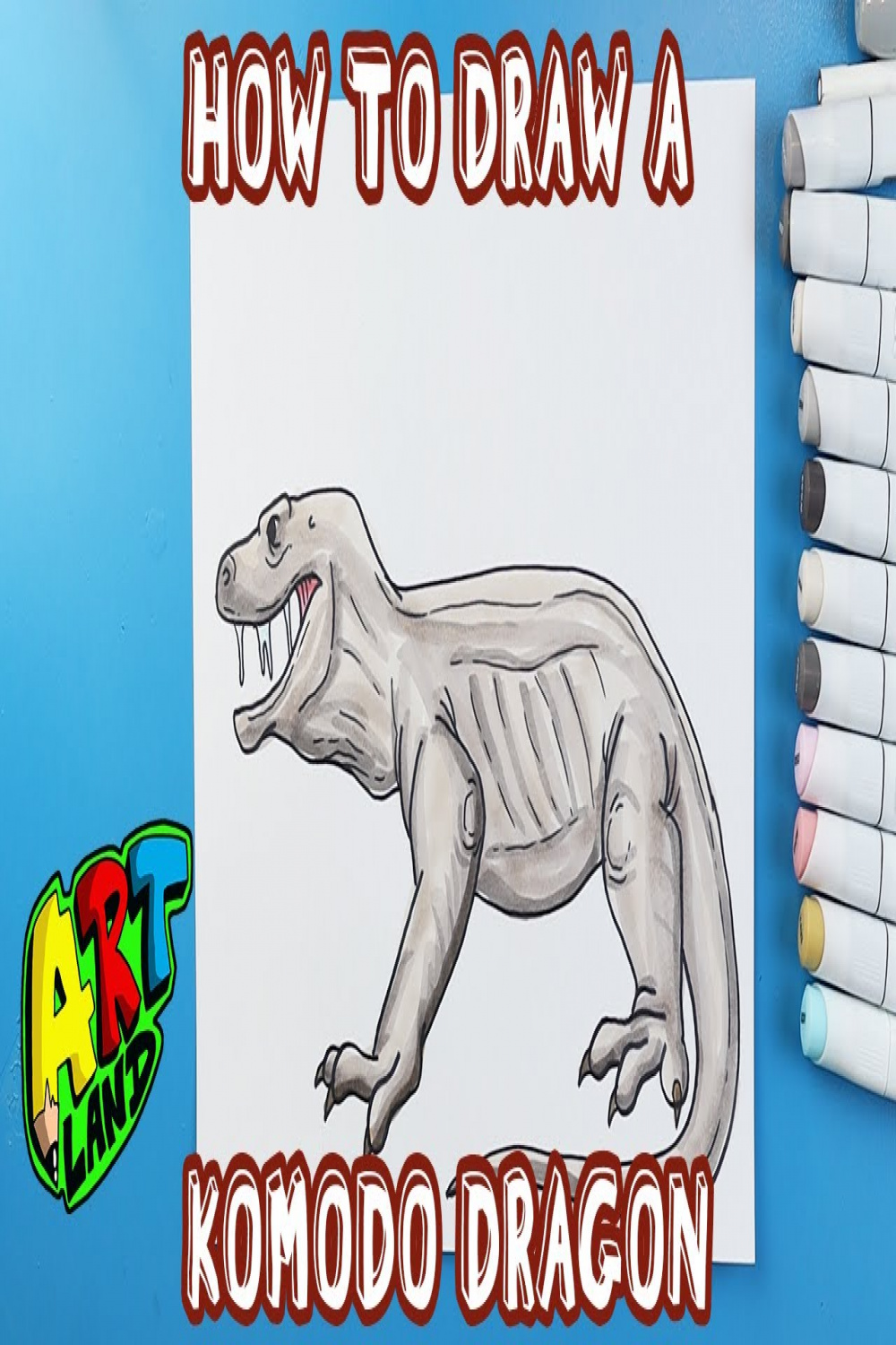 How to Draw a KOMODO DRAGON