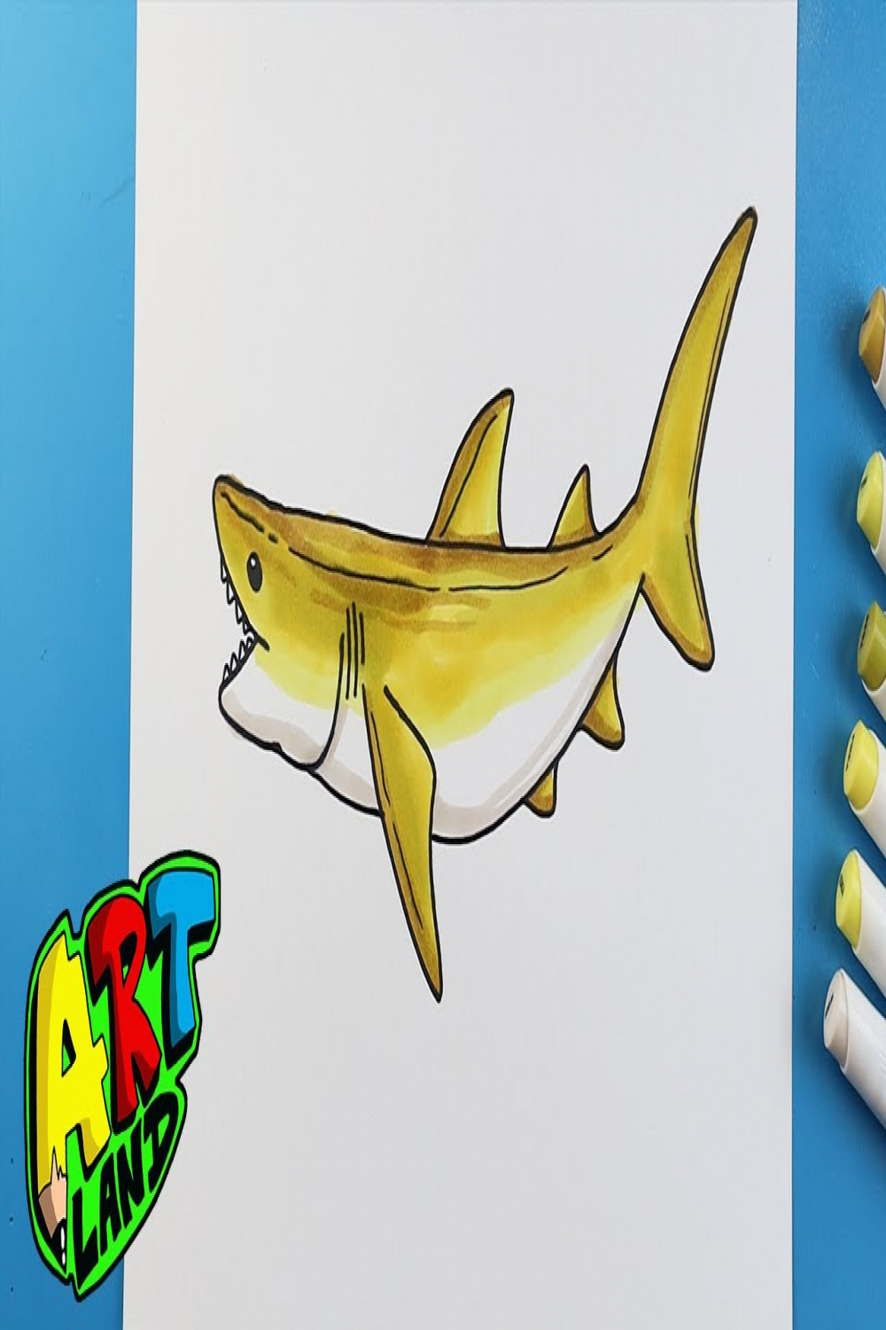 How to Draw a LEMON SHARK!!!