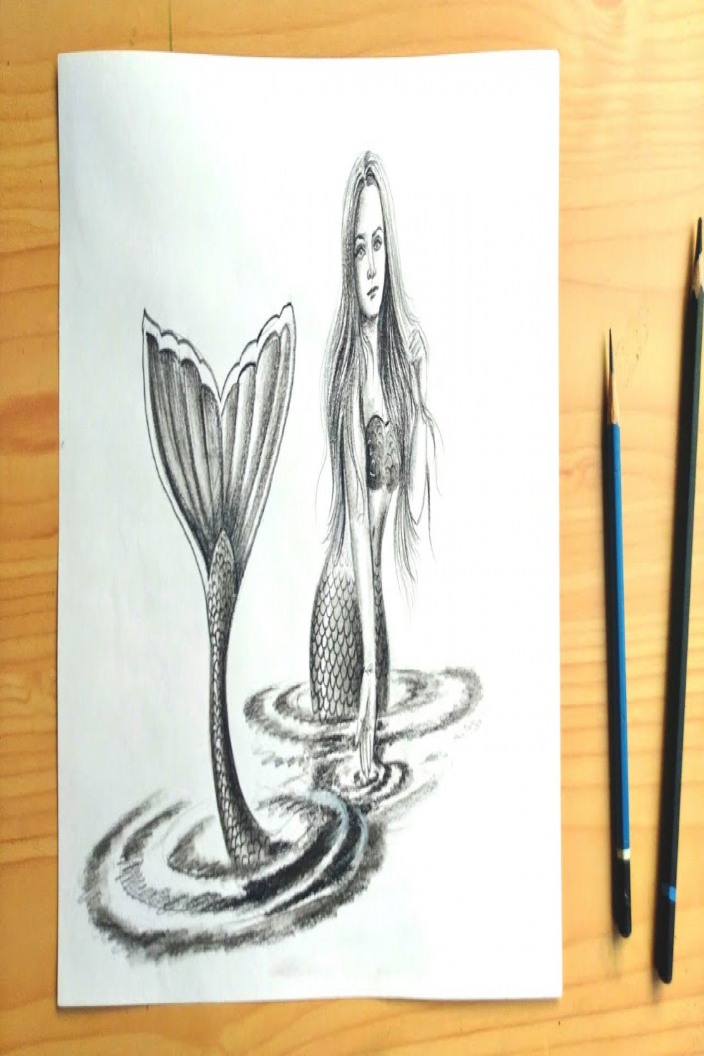 How to draw a mermaid  Pencil Shading Drawing