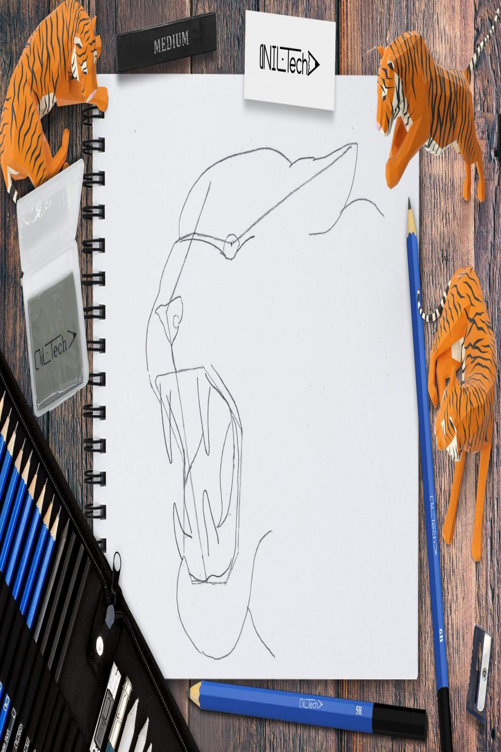 How to Draw a Tiger  Nil Tech - shop