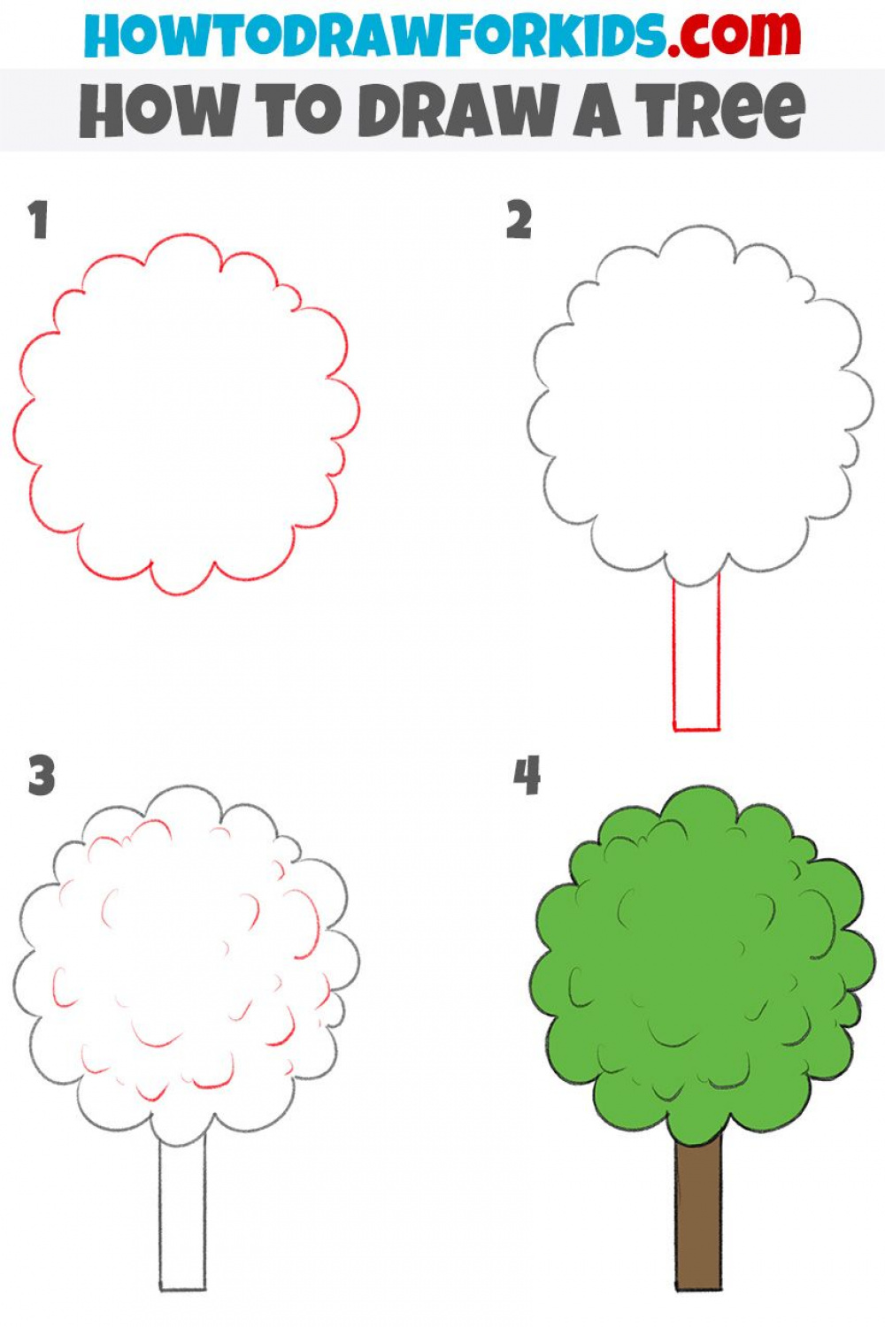 how to draw a tree step by step in   Easy doodles drawings