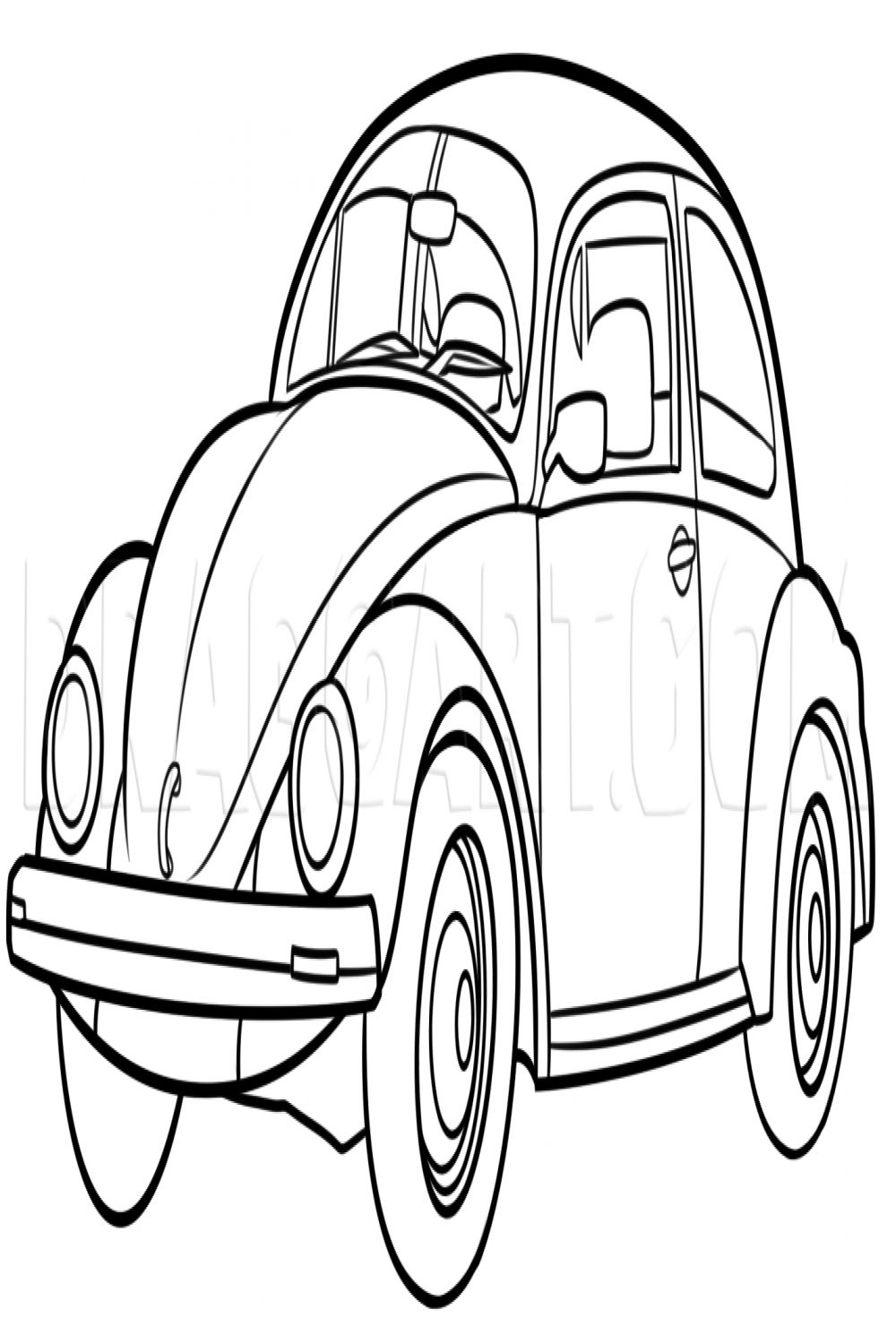 How To Draw A Vw Beetle by Dawn  dragoart