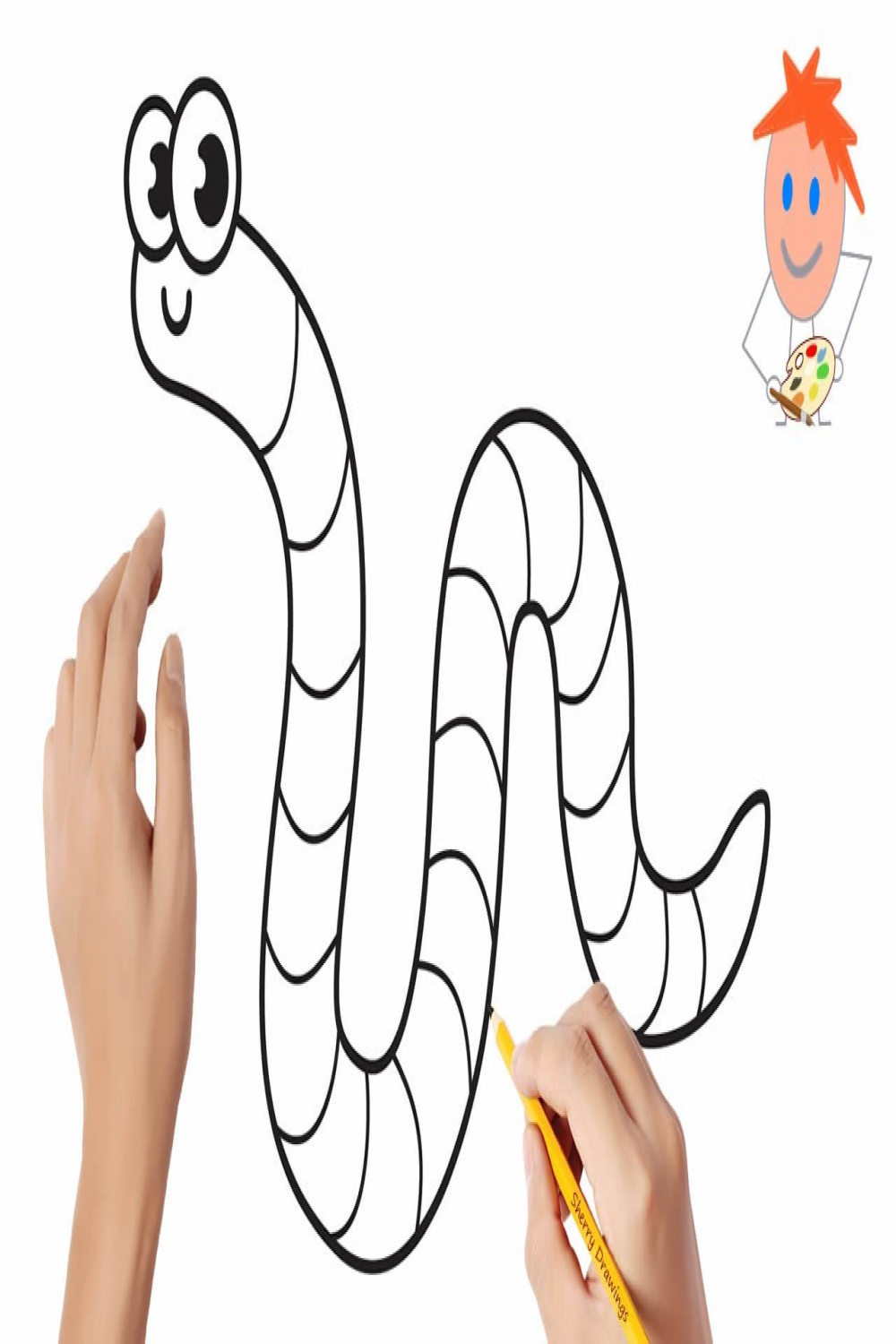 How to draw a worm  Easy drawings