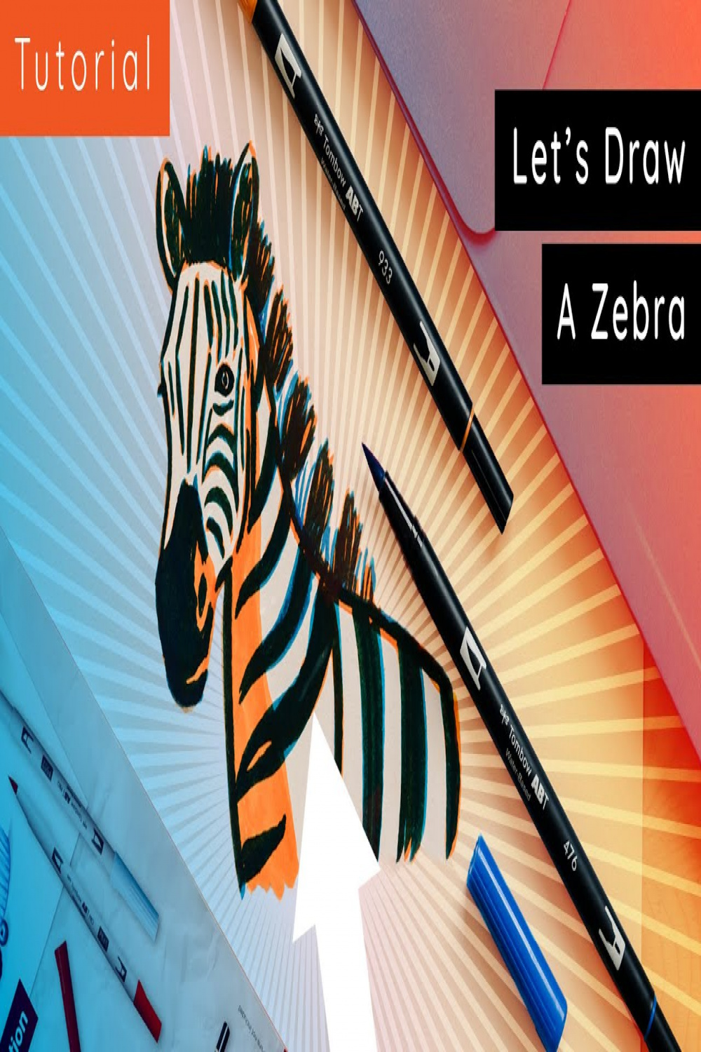 How to draw a ZEBRA with MARKERS!