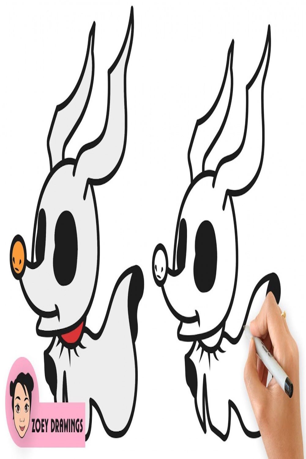 HOW TO DRAW A ZERO PET GHOST Dog 🎃  STEP BY STEP  HALLOWEEN DRAWINGS