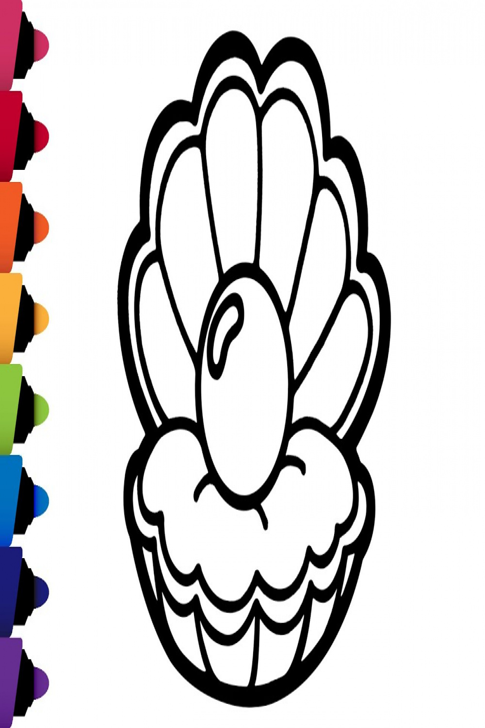 How to draw an Oyster with a Pearl - STEP BY STEP  Coloing pages for kids   Menggambar