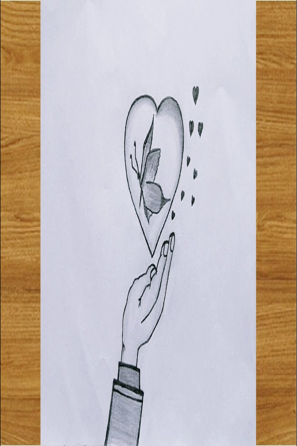 How to draw beautiful butterfly inside heart on hand  Easy beautiful  butterfly inside heart drawing