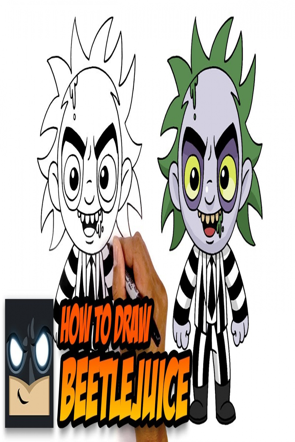 How to Draw Beetlejuice  Step by Step Tutorial