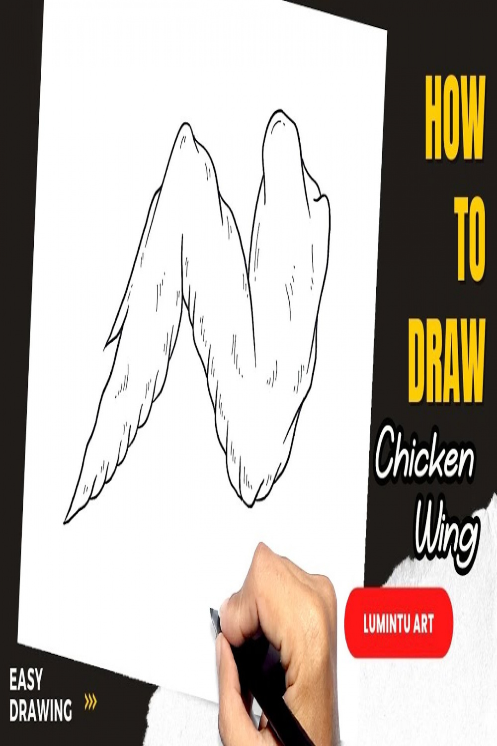 How to draw Chicken Wing - Easy Chicken Wing Drawing