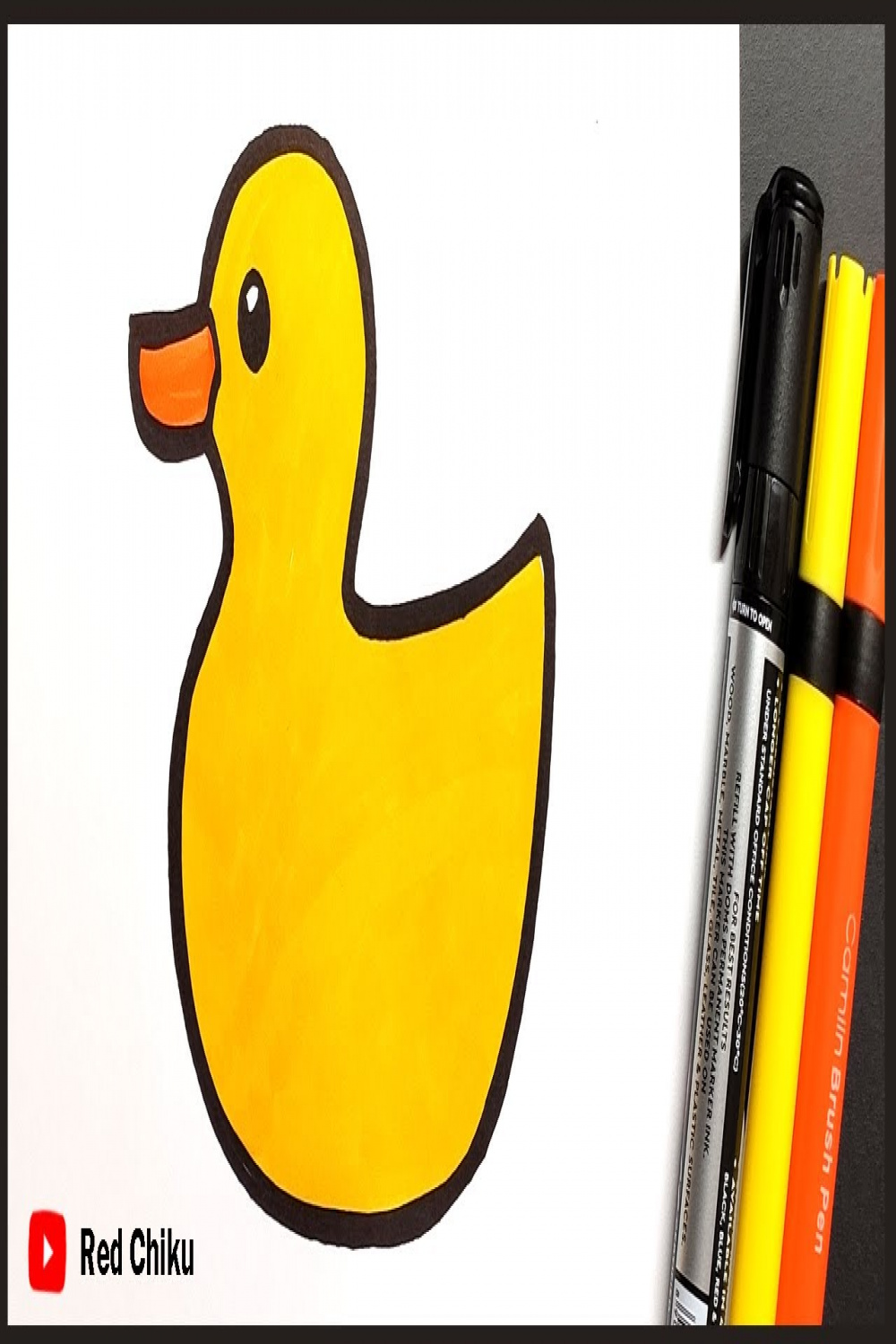How To Draw Cute Yellow Duck  Duck Drawing Easy  Duck Drawing For Kids
