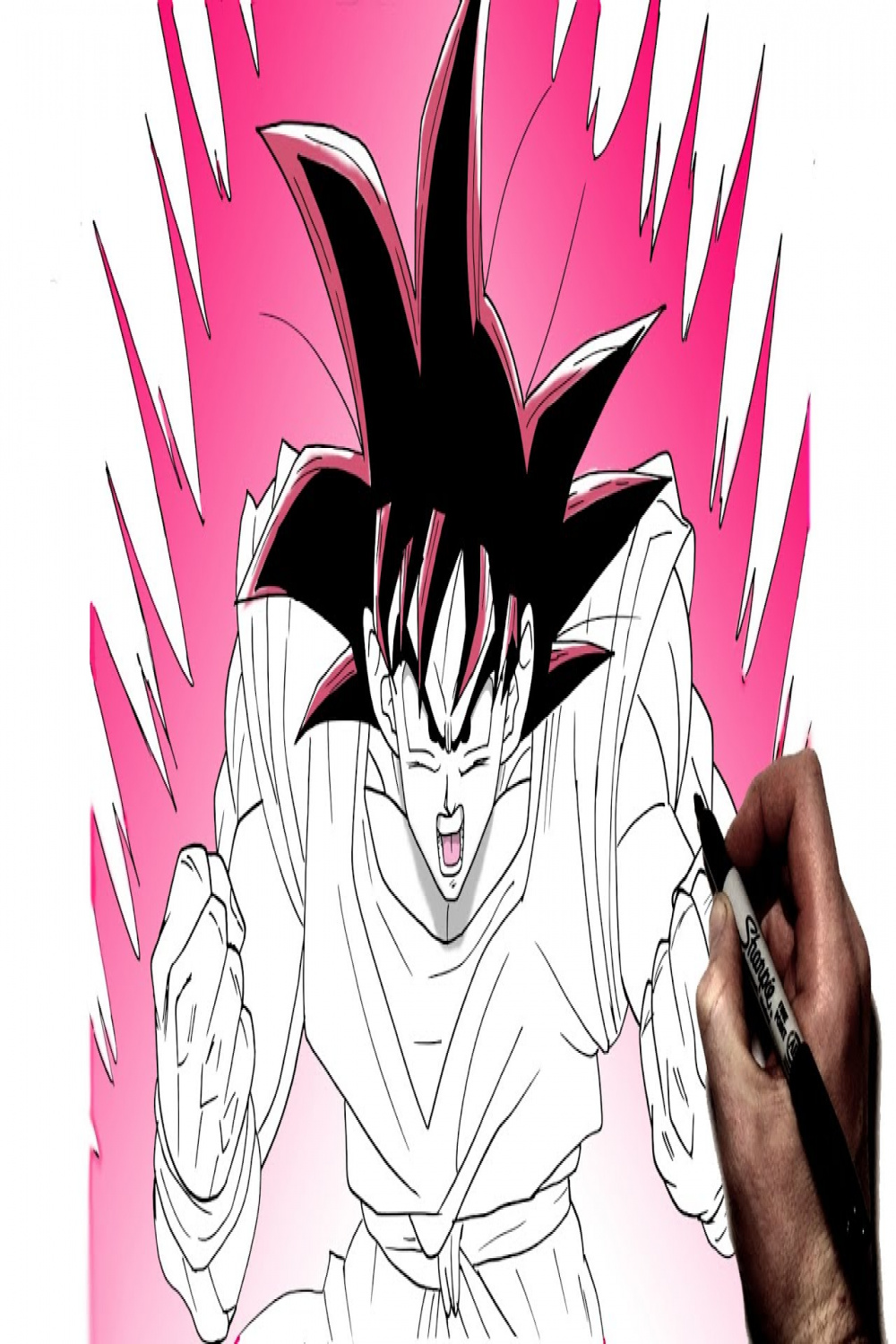 How To Draw Goku Kaioken  Step By Step  Dragon Ball