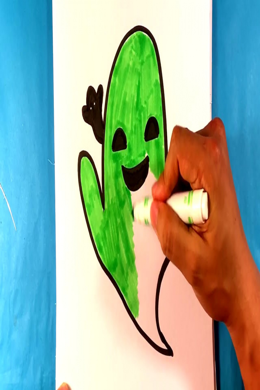 How to Draw Green Ghost - Halloween Drawings