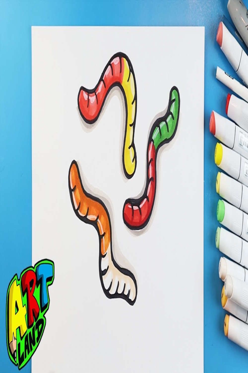 How to Draw GUMMY WORMS!!!