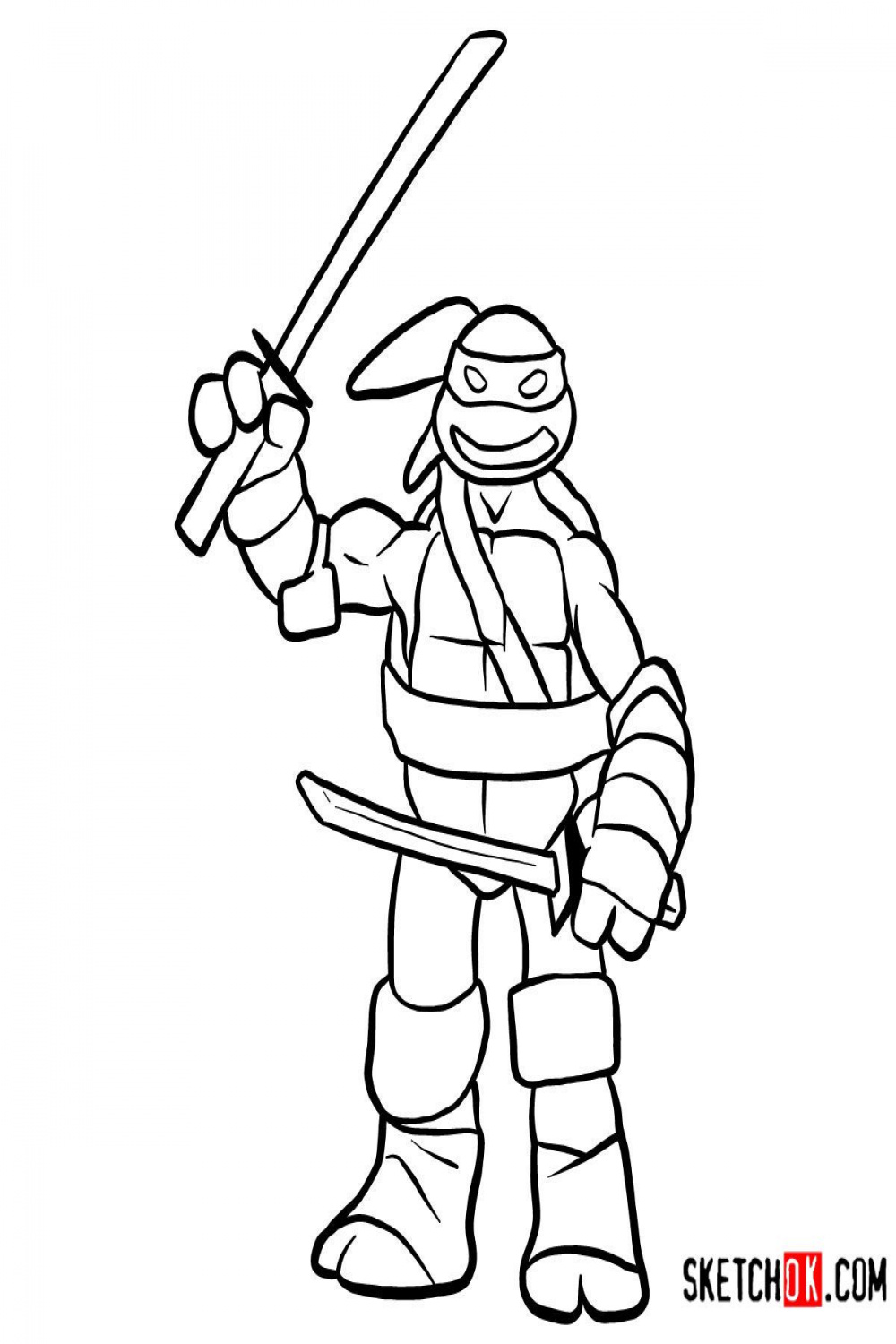 How to draw Leonardo  TMNT - Step by step drawing tutorials